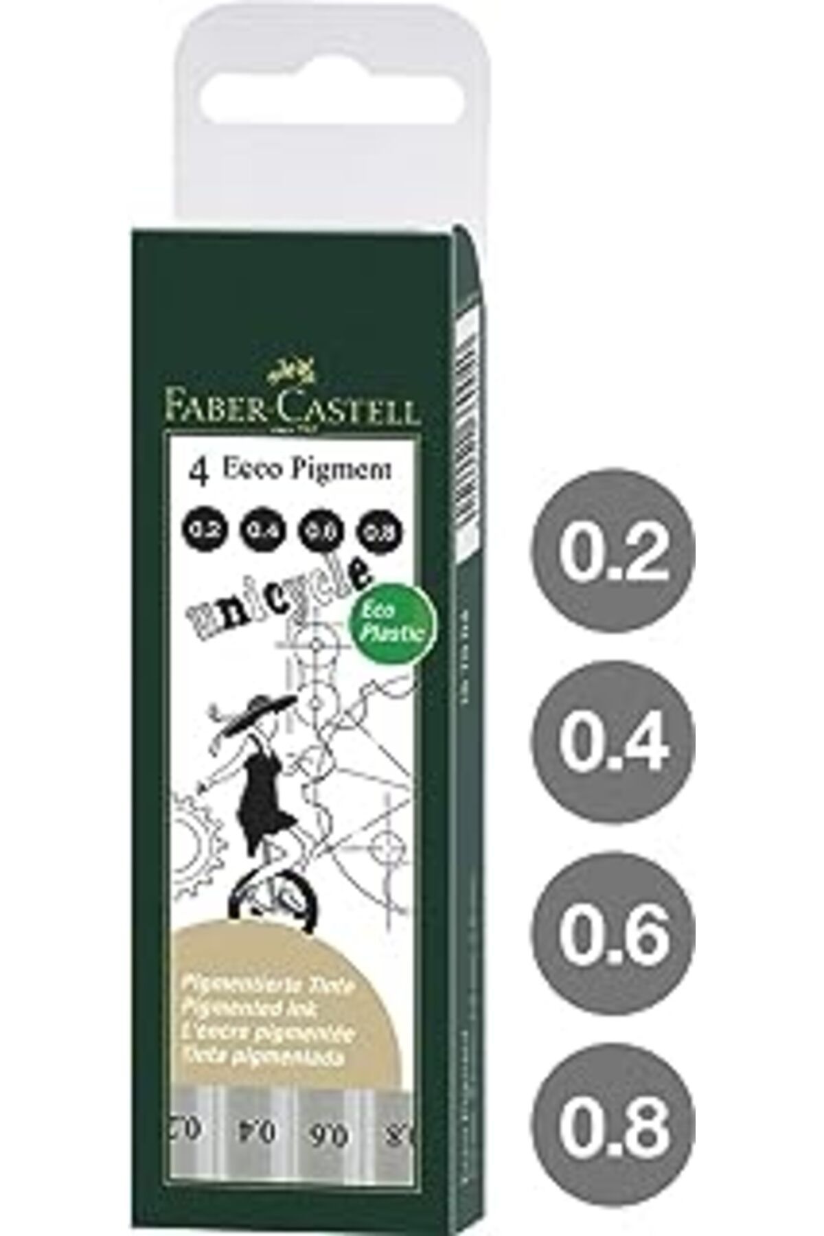 Pazarcan Faber-Castell Pigment 4'Lü Set Siyah