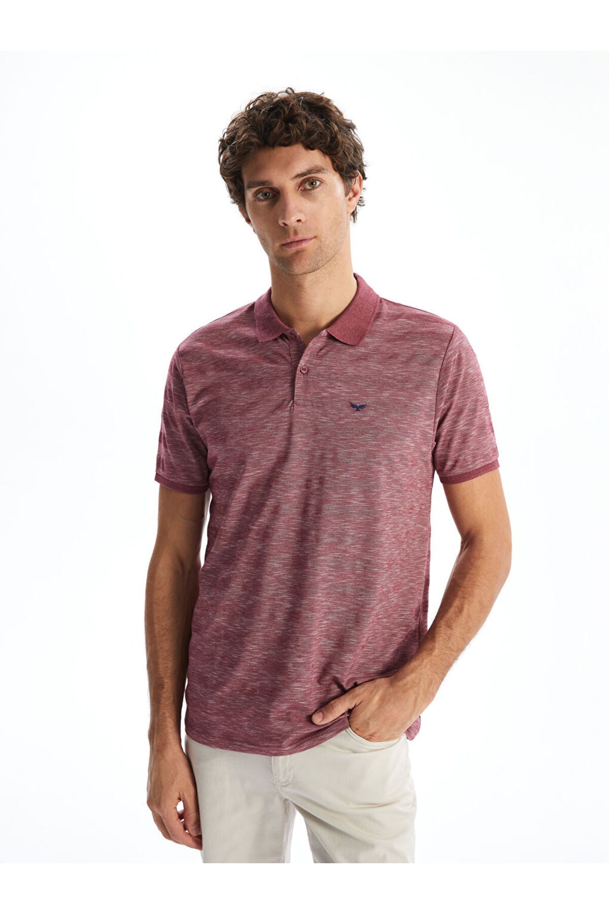 LC Waikiki Yeni Sezon Polo Yaka Kisa Kollu Nakisli Erkek Tisort - S5KY56Z8