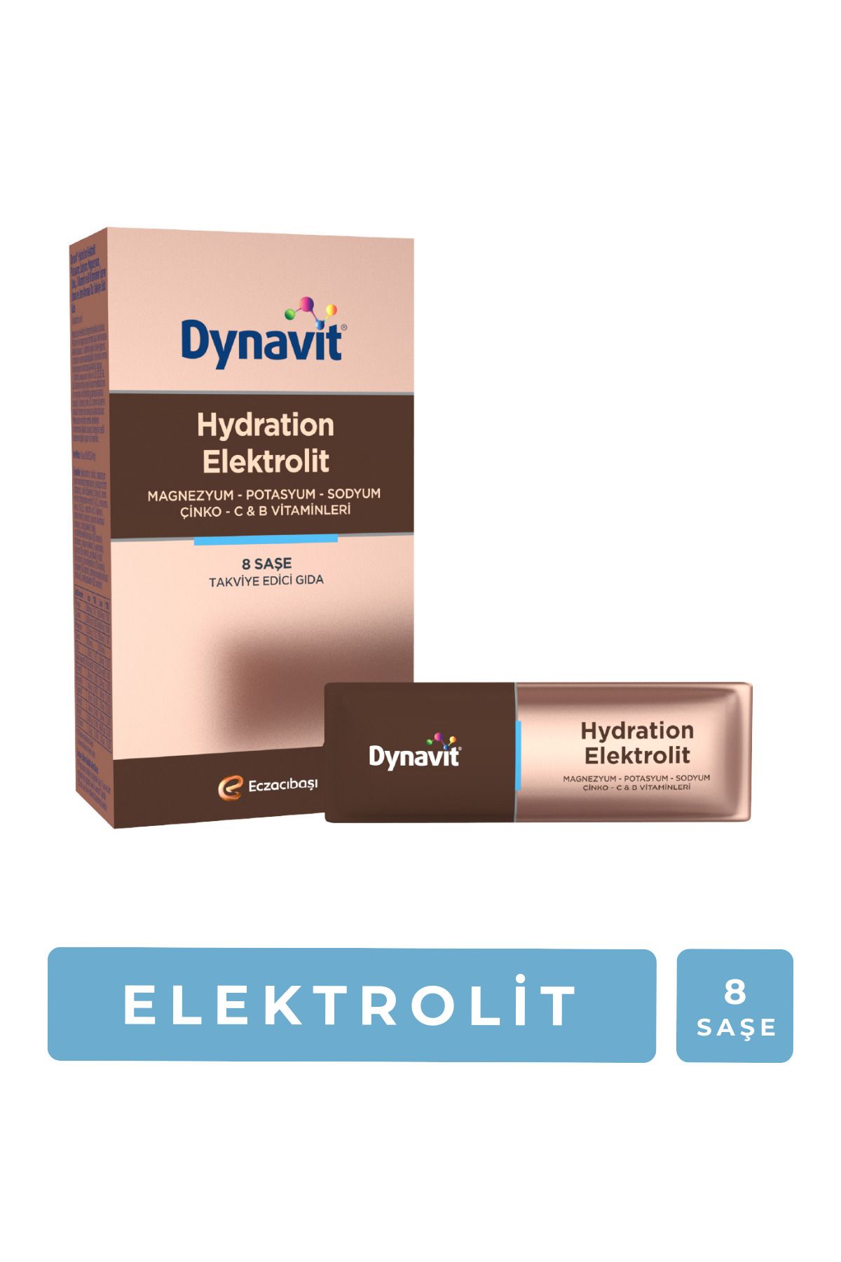 Dynavit Hydration Elektrolit 8 Saşe - Hidrasyon,Magnezyum,Potasyum,Sodyum,Çinko,C&B Vitaminleri