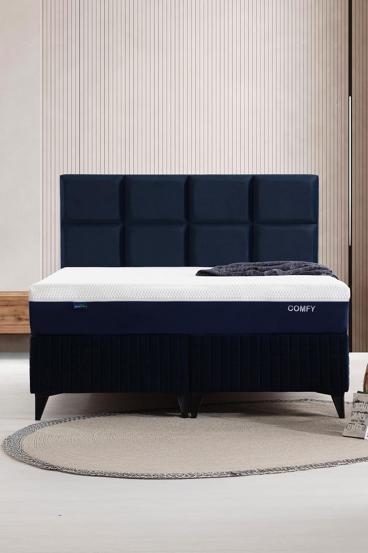 Mintsleep Comfy Memory Foam Yatak Geniş Hacimli Baza Başlık Seti