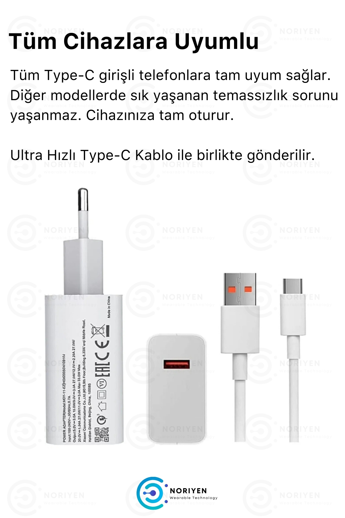 Yeni Nesil 67w Ultra Hızlı Şarj Seti Adaptör Type C Kablosu Iphone Realme Opo Vb. Uyumlu