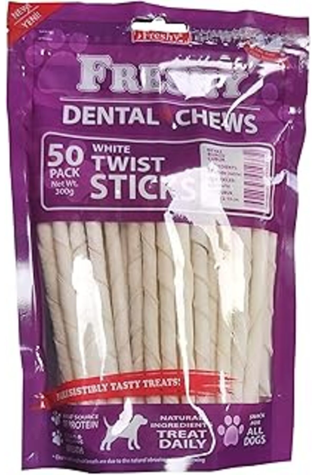 Mu Art Irem Freshy Dental Twist Beyaz Burgu Çubuk 50Li. 300 Gr