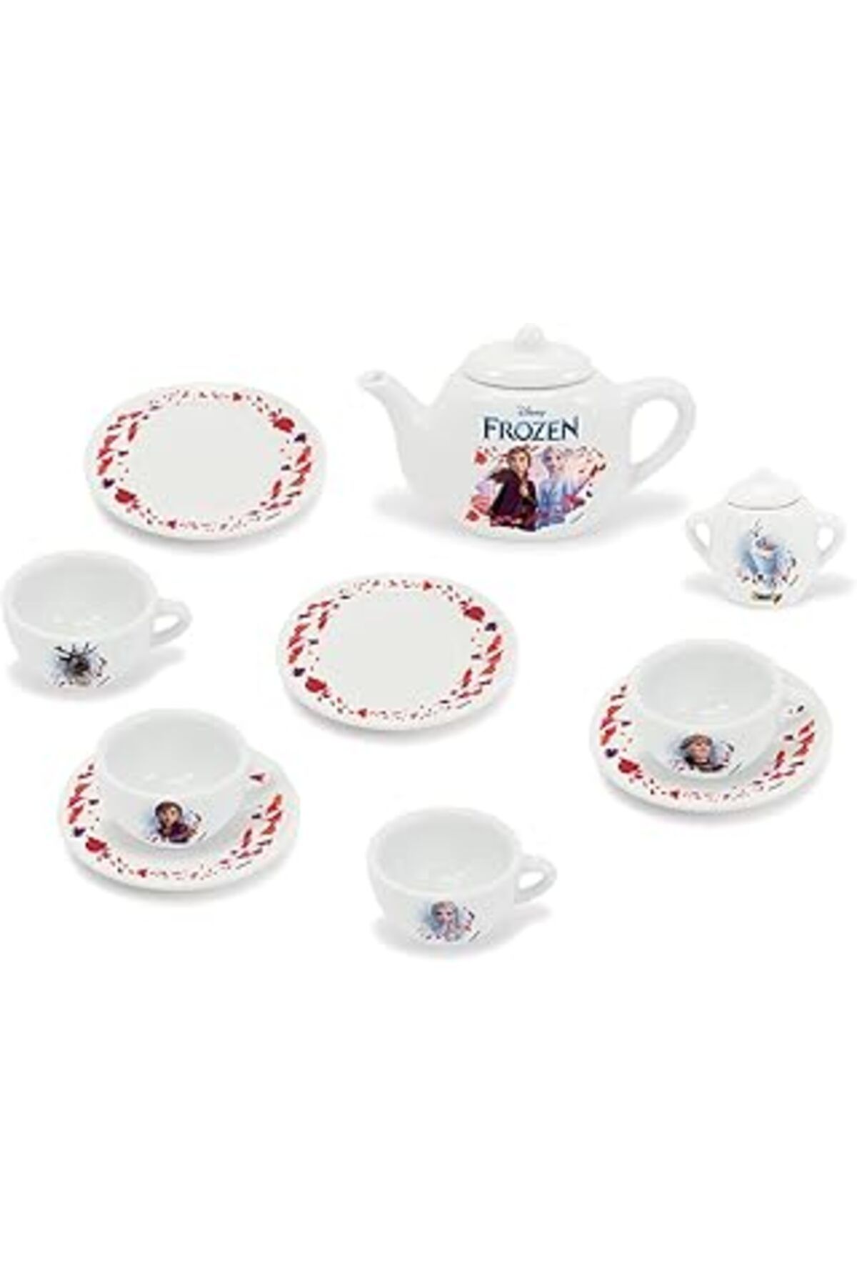 Roses Store Smoby, 310538, Frozen Oyuncak Porselen Çay Seti, Fincan, Tabak, Çaydanlık, 12 Parça, Lisanslı, Froz