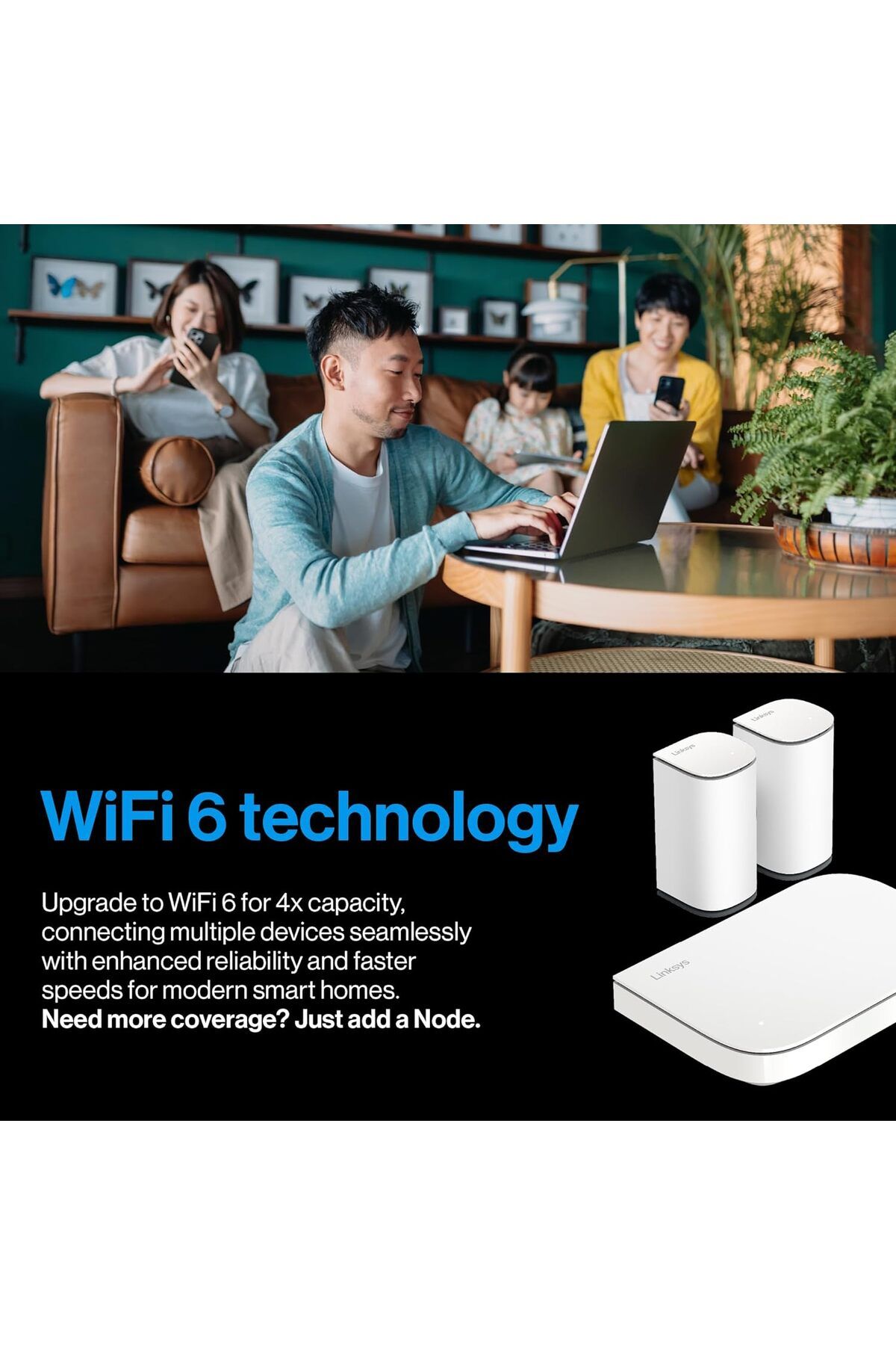 Linksys-Multi-gig Micro Mesh WiFi 6 System | Connect 100+ Devices | Up to 5,000 Sq Ft | Speeds of up 5