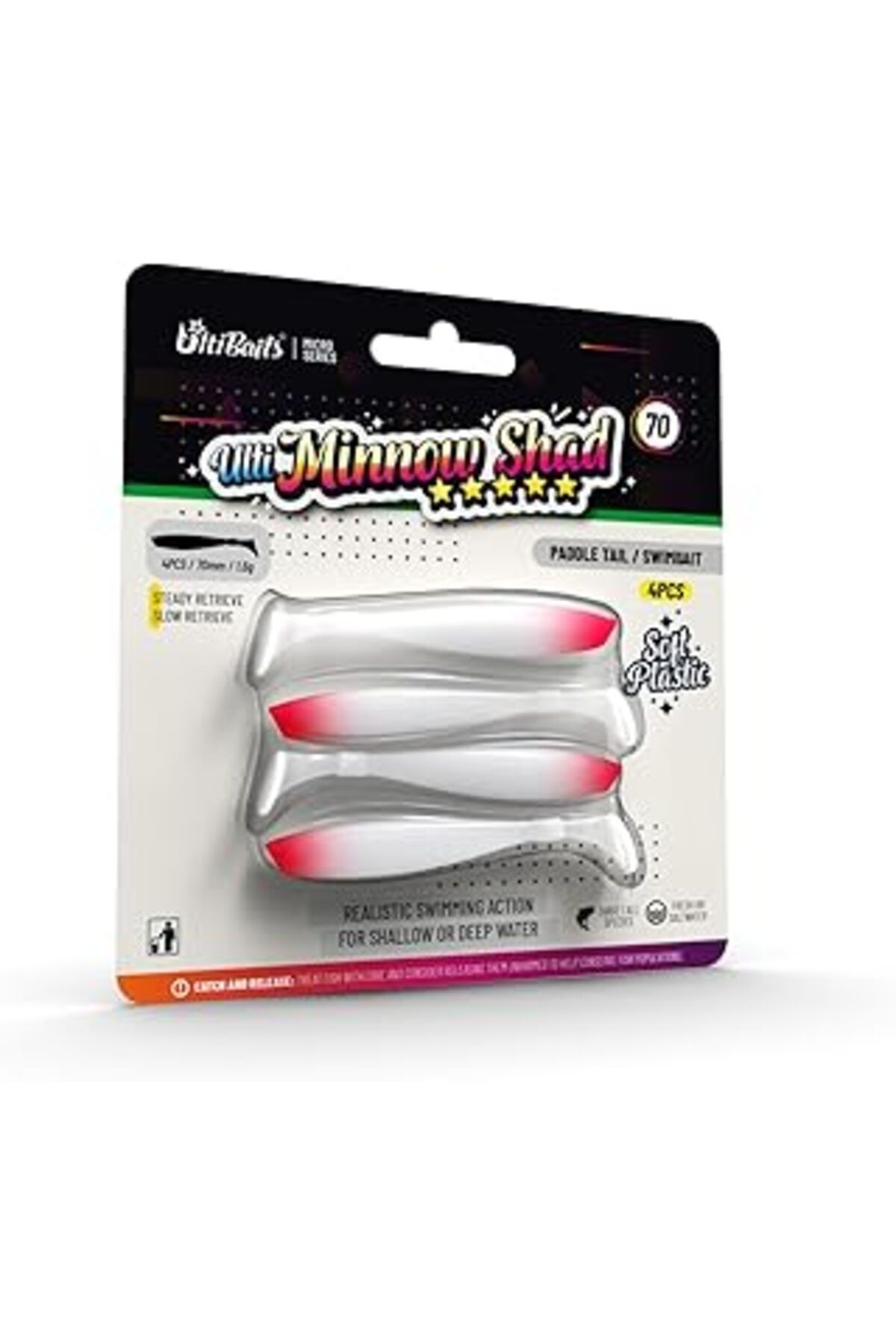 robotrend Ultibaits Minnow Shad Silikon Yem 70Mm 1,6Gr 4 Adet