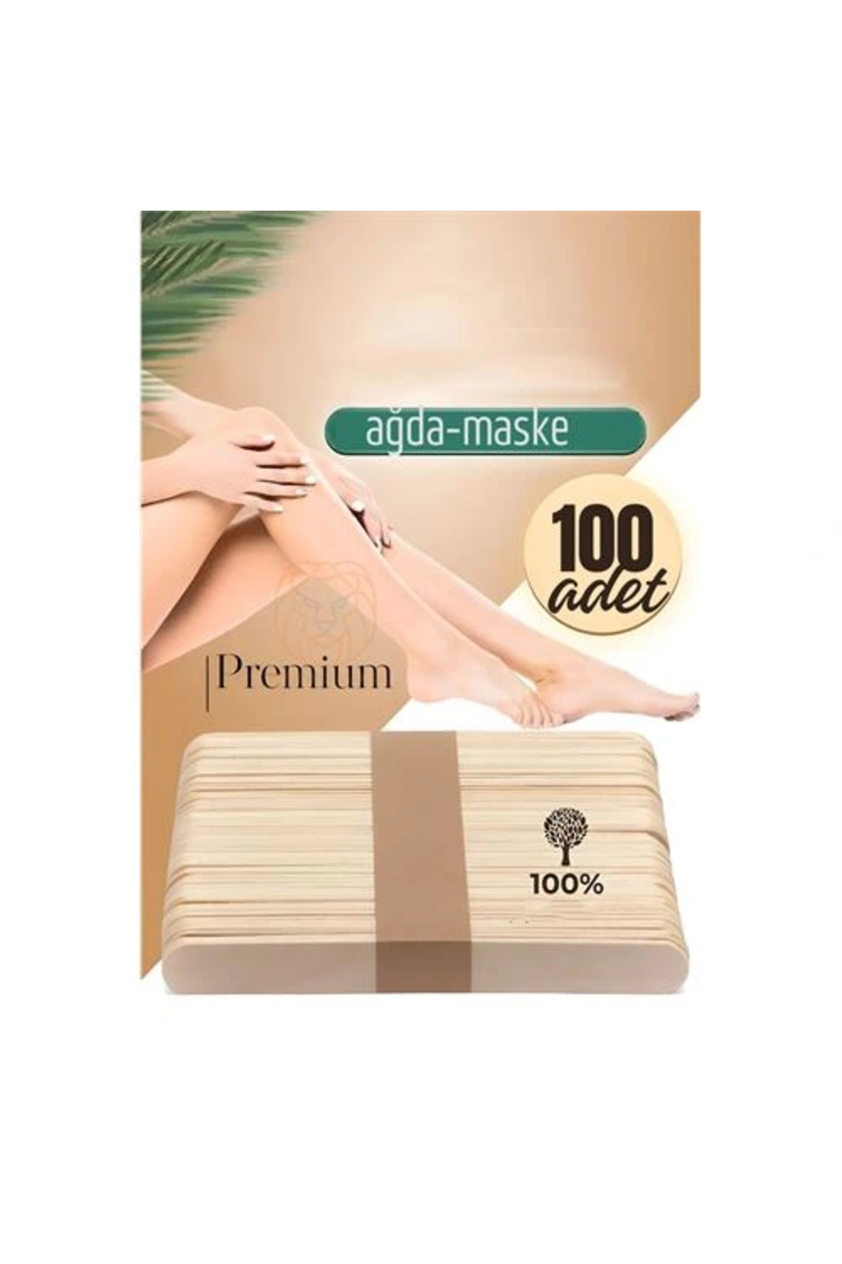 shopwave Premium Ahşap Ağda Spatulası 100’lü Paket - Profesyonel Salon Tipi Steril ve Pürüzsüz Yüzey - 14 cm