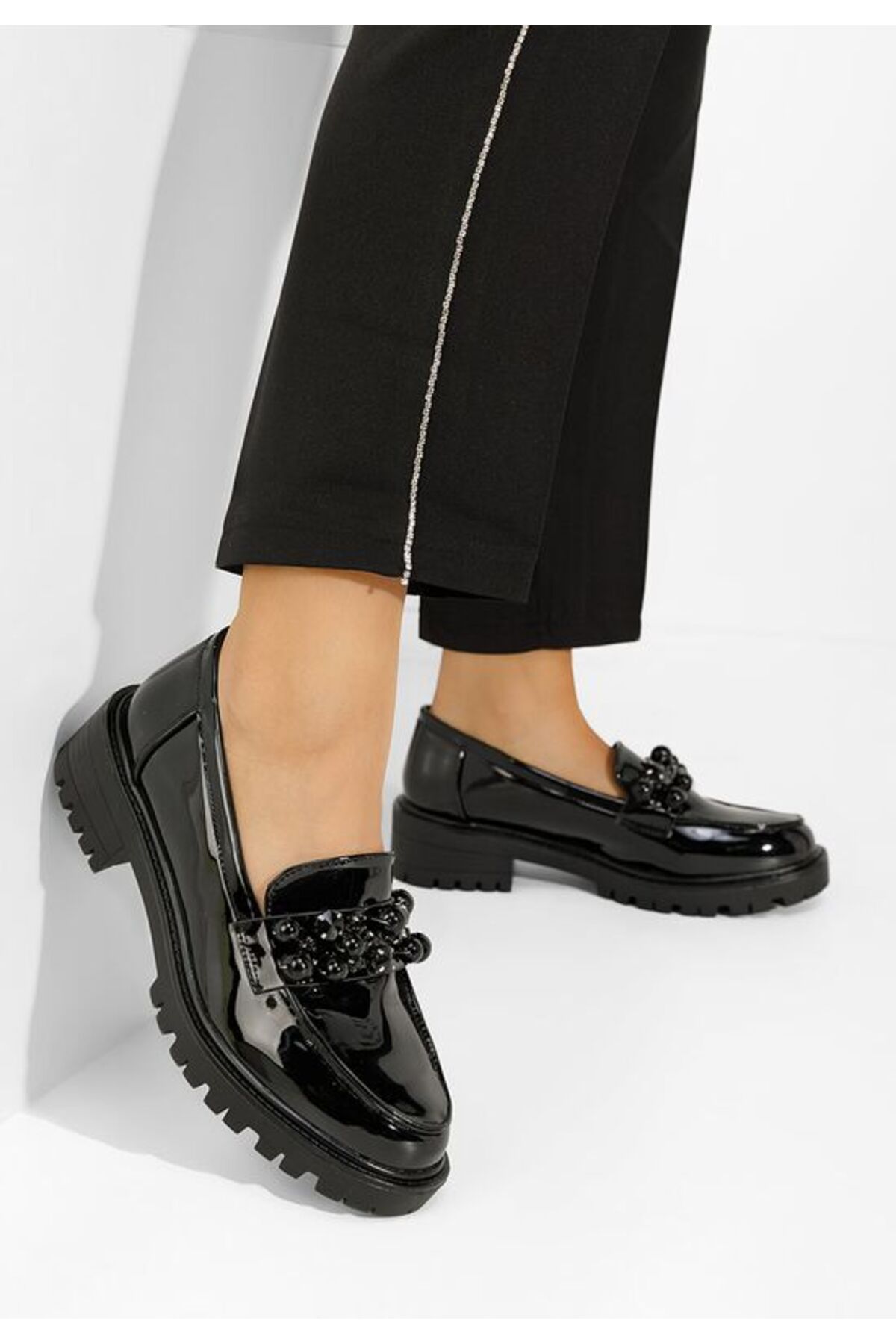 B T Shoes Mocasini Cu Talpa Groasa Ifea Negri Femeie - 38