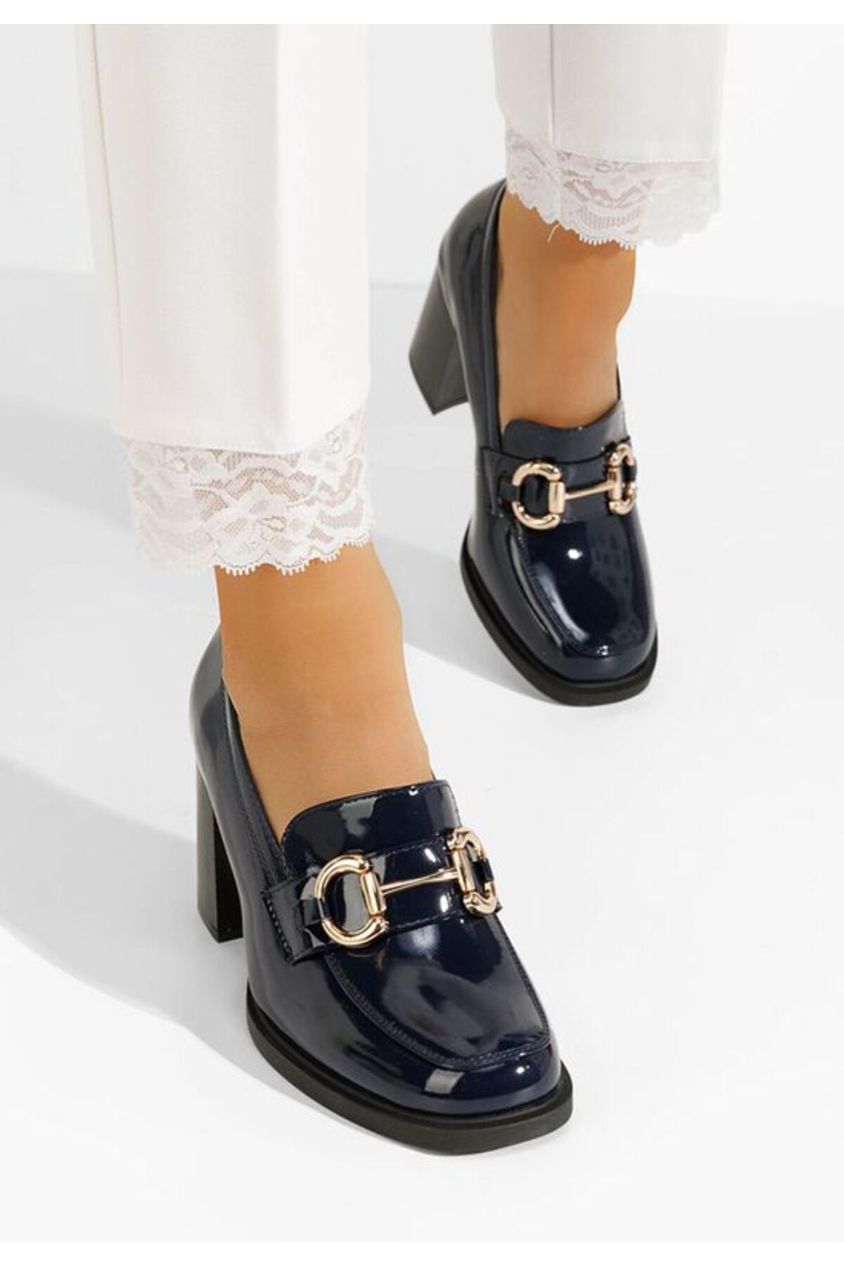 B T Shoes-Mocasini cu toc Efora albastri 7