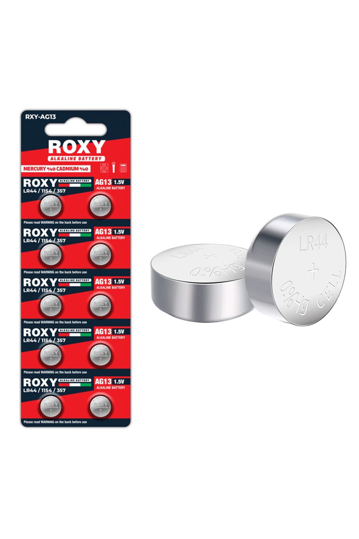 Narnuga ROXY RXY-AG13 LR44/1154/357 1.5 VOLT ALKALİNE DÜĞME PİL (10LU PAKET) (4767) - MCT4844-7881