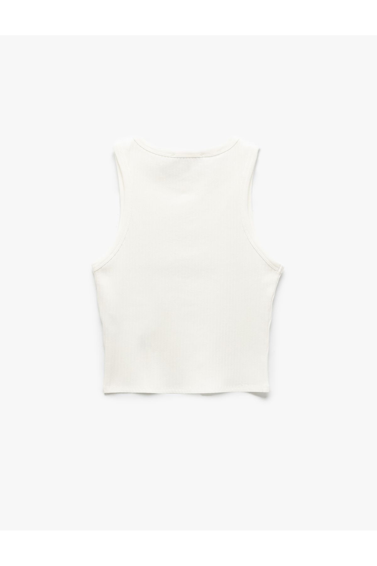 Koton-Tricou de damă, fără mâneci, din bumbac, cu decolteu, slim fit 2