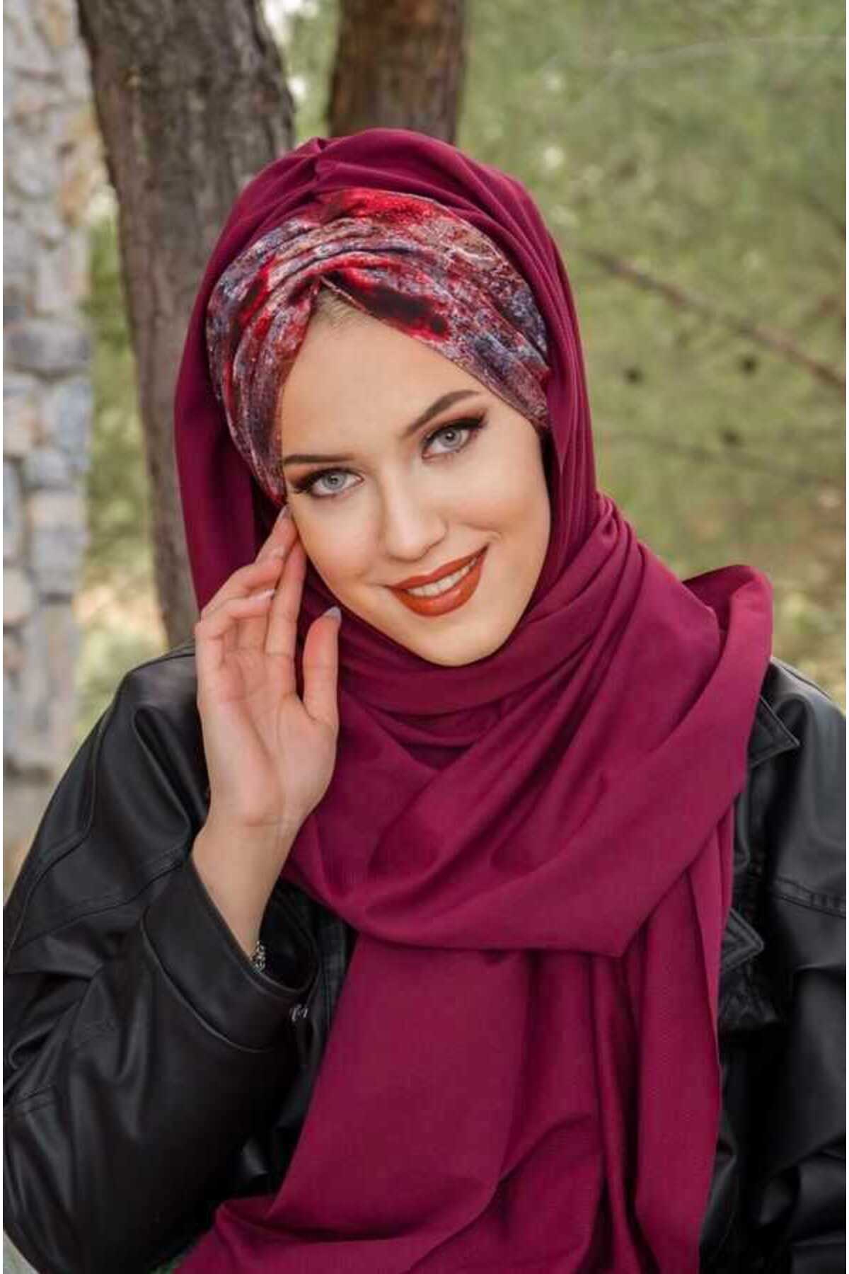 Batik Desenli Tül Etek Bordo | Zülays