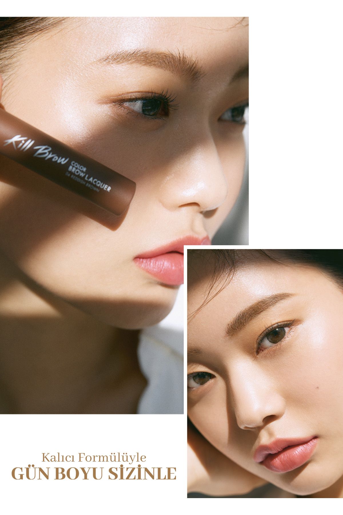 CLIO-Intense Pigmented, Triangular Brush Tip Eyebrow Mascara Clio Kill Brow Color Brow Lacquer (05 Gray Brown) 6