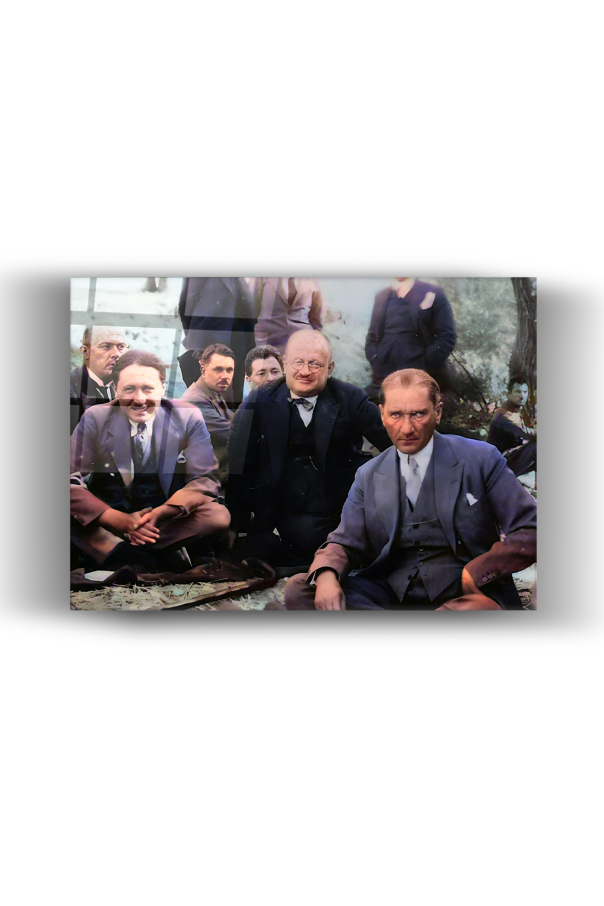 Mustafa Kemal Atatürk Baraj Fotoğrafı Cam Tablo- Ev Ve Ofis Dekorasyonu-Türk Bayrağı-İnsan