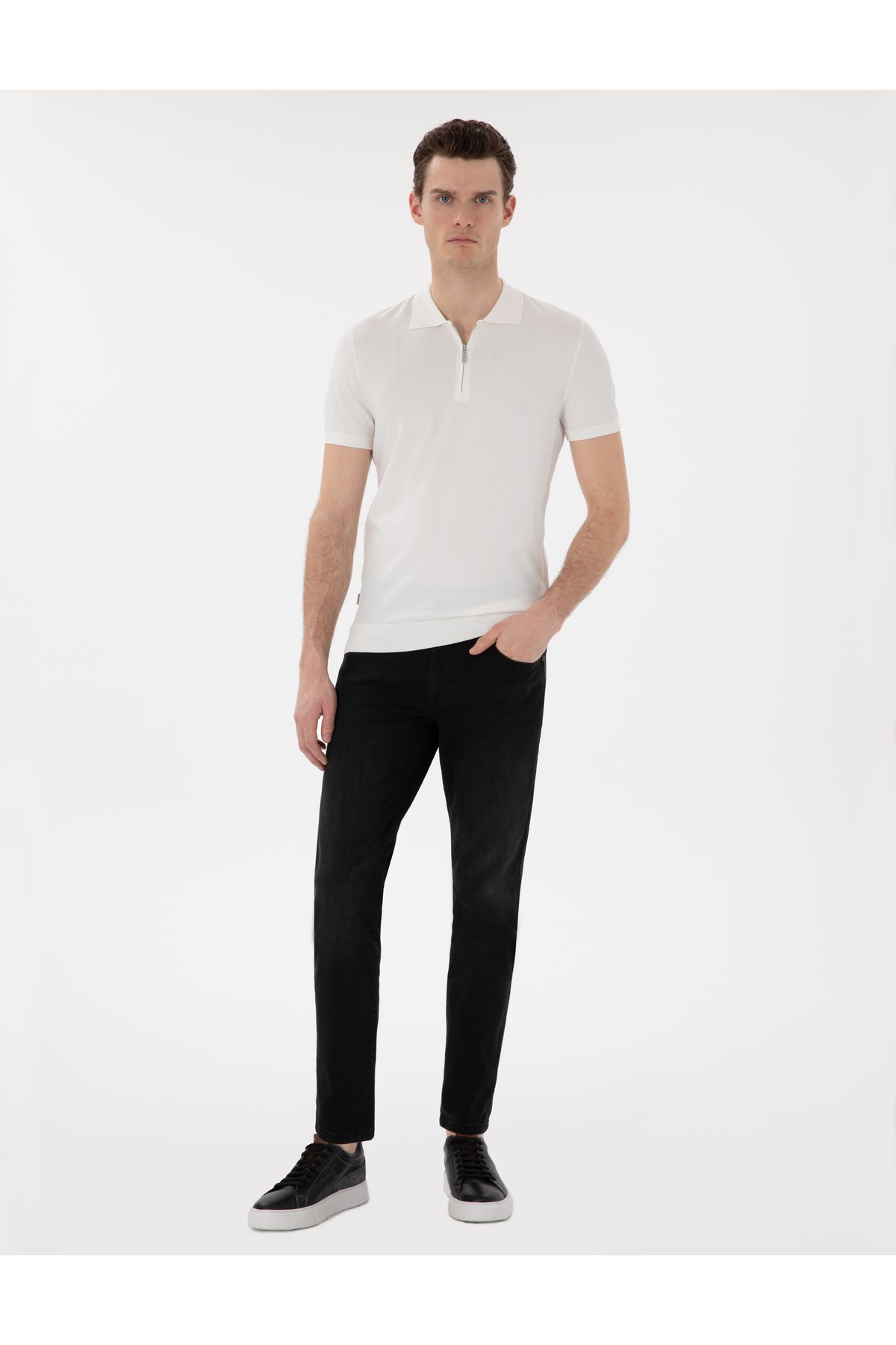 شلوار جین مردانه مشکی 50302754 VR046 Pierre Cardin