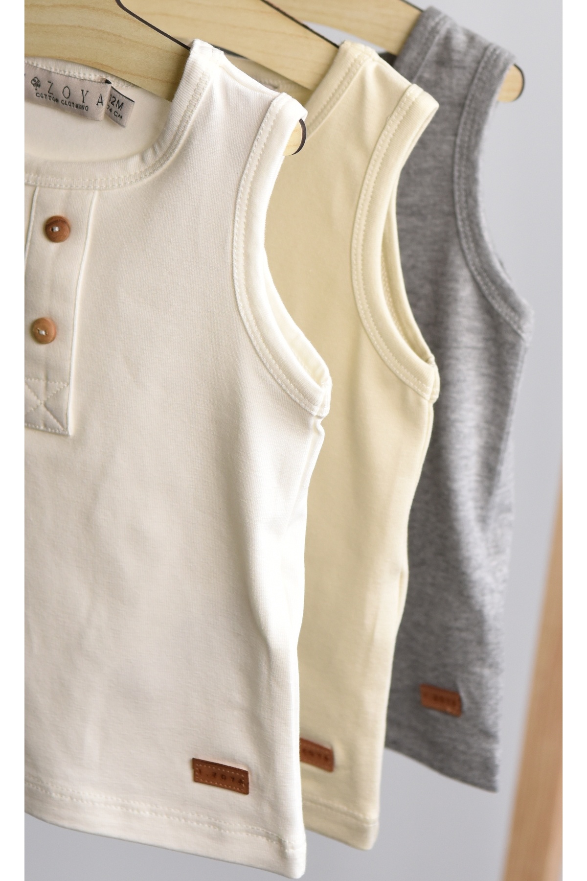 I.ZOYA UNISEX Bebek+Çocuk Atlet Pamuk Elastanlı  / Kolsuz 9 ay-4 yaş fotoğrafı 2 (önizleme)