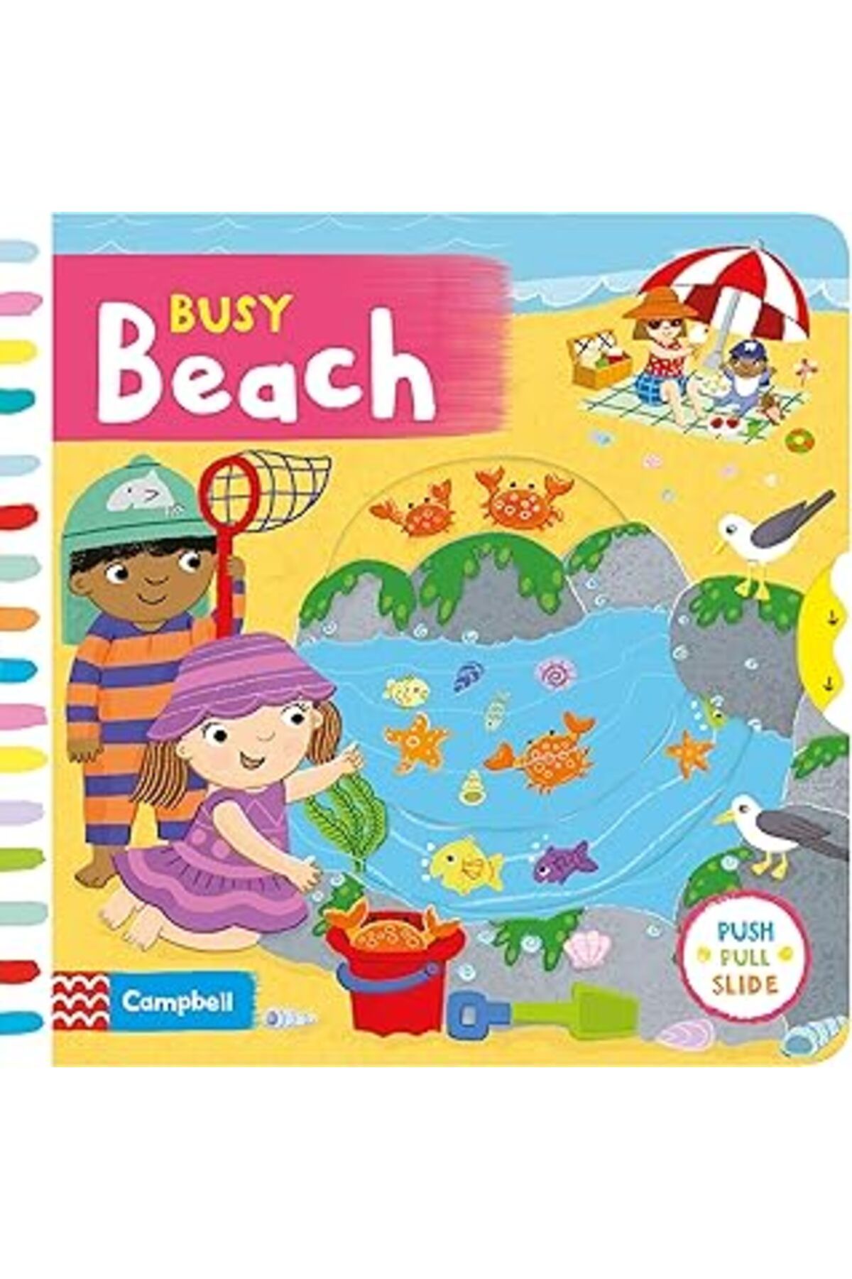 Mu Art Busy Beach: A Push, Pull, Slide Book