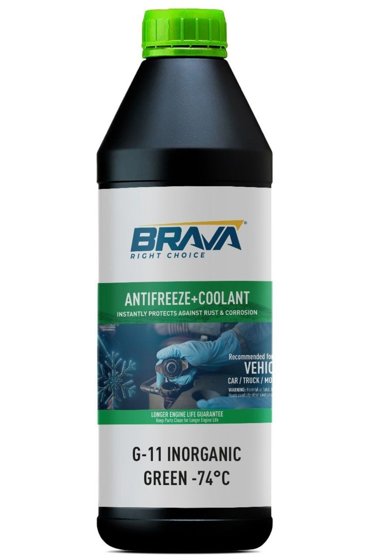 Brava İNORGANİK 1 LT G-11 YEŞİL ANTİFRİZ -74°C