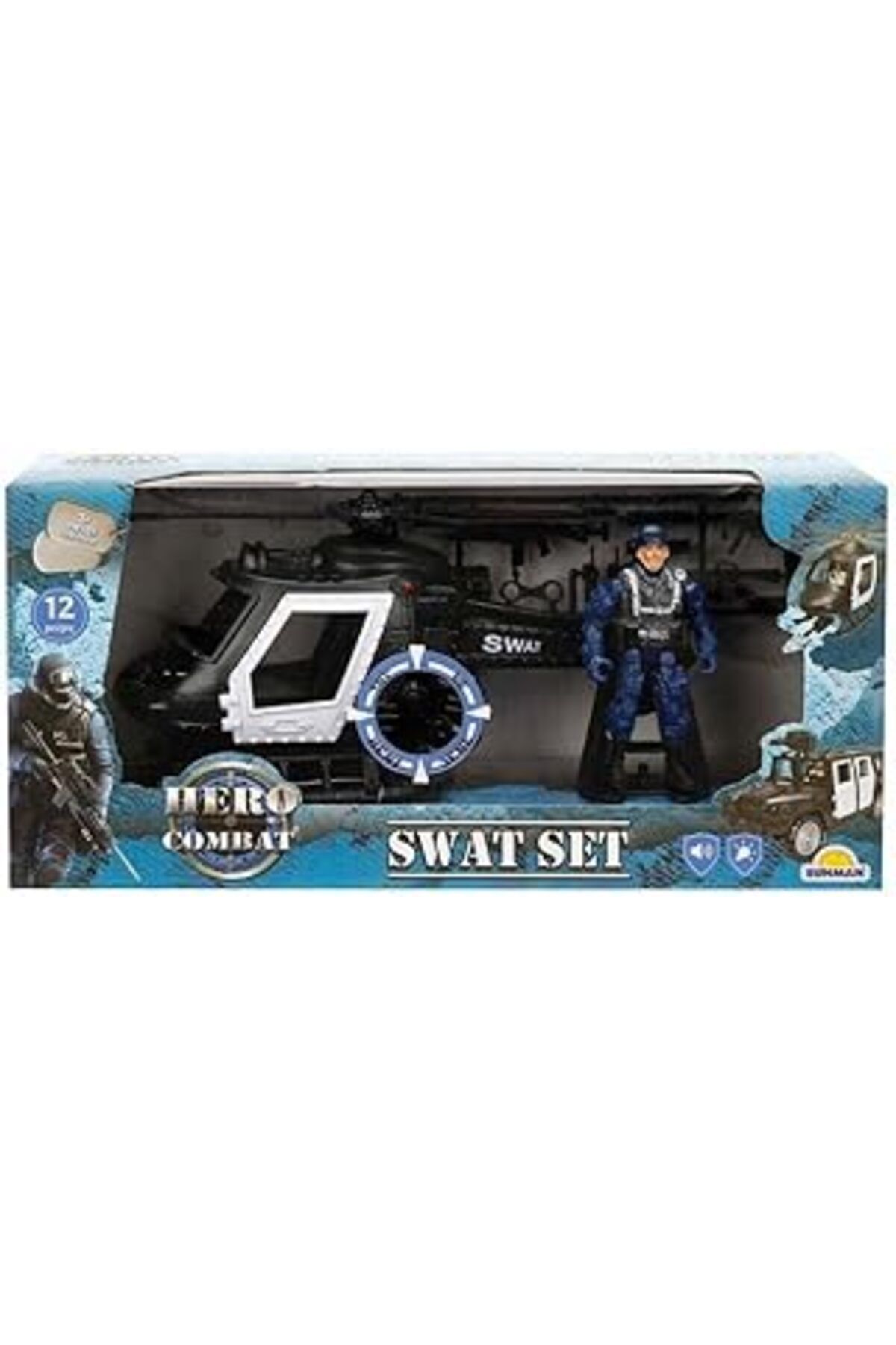 DENİZBİLİŞİM Hero Combat Araç Ve Figürlü Polis Seti 12 Parçalı Sesli Ve Işıklı