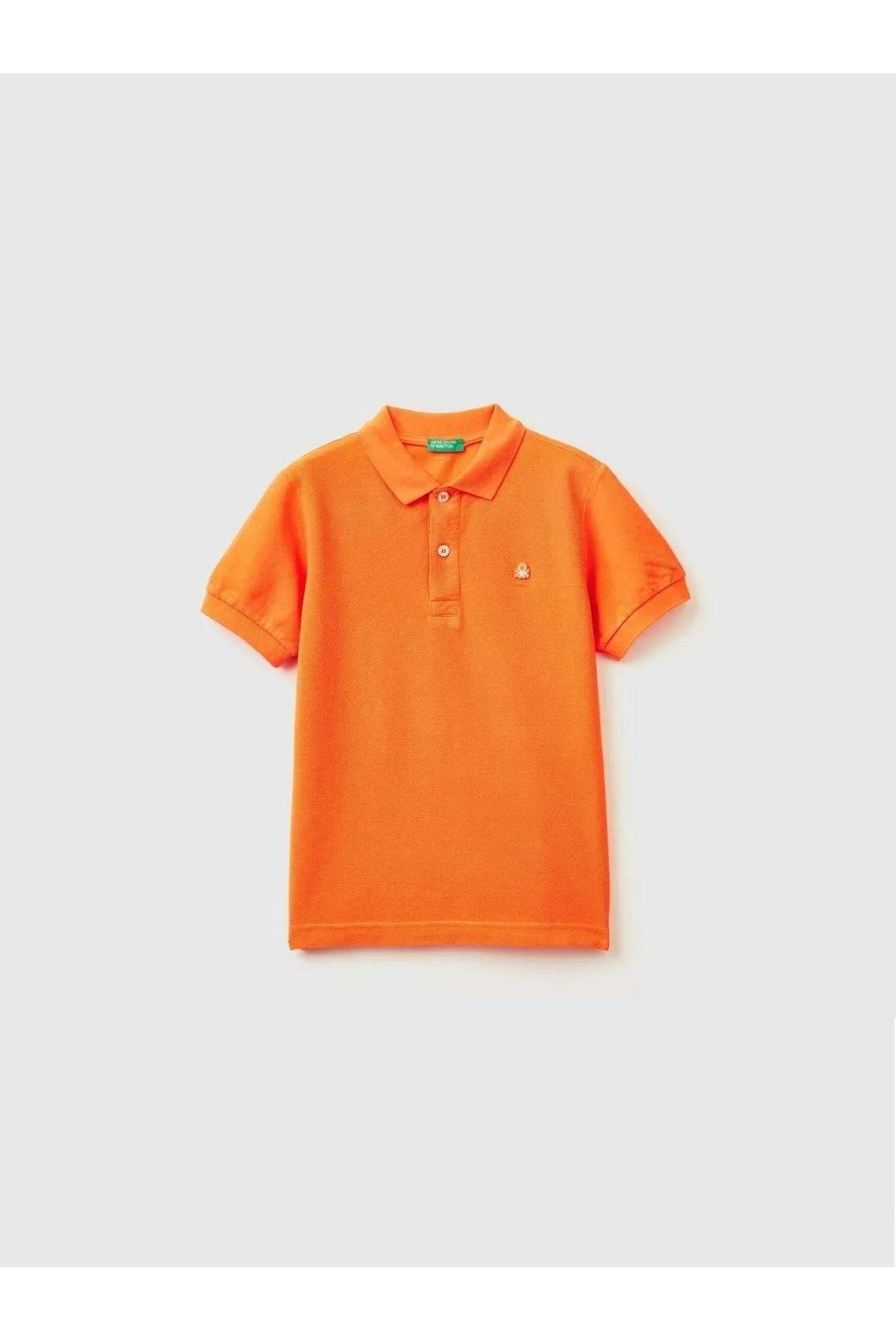 Erkek Çocuk Turuncu Logolu Polo T-shirt
