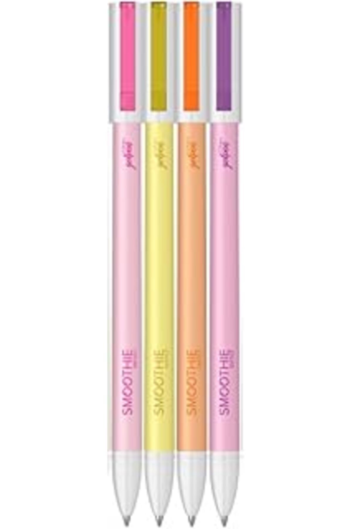 Mu Art Scrikss Smoothie 4`Lü Mor-Pembe-Turuncu-Sarı Jel Kalem Seti - Blister Kutulu