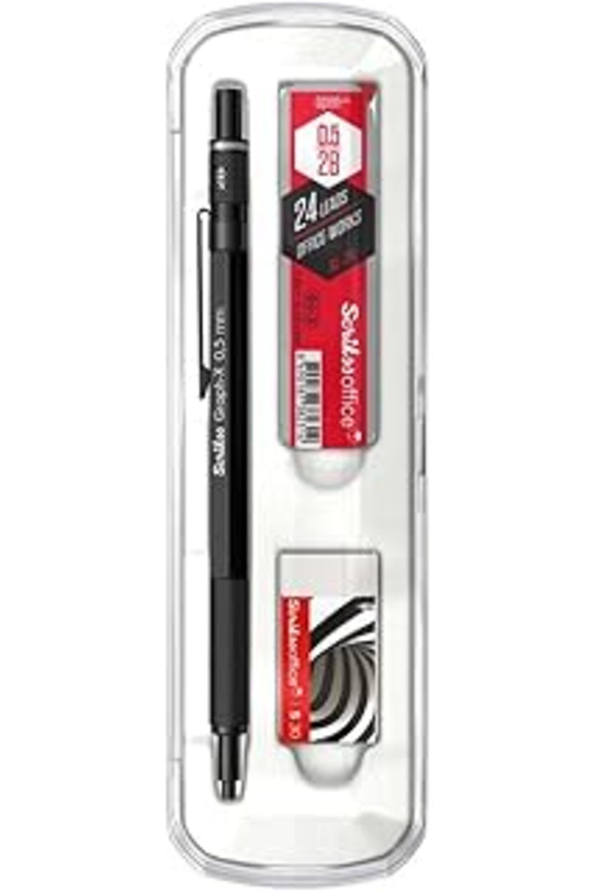 NETWORK ART Scrikss Office Graphx 3'lü Set Mekanik Kurşun Kalem Silgi Min Mat Siyah 0.5 Mm