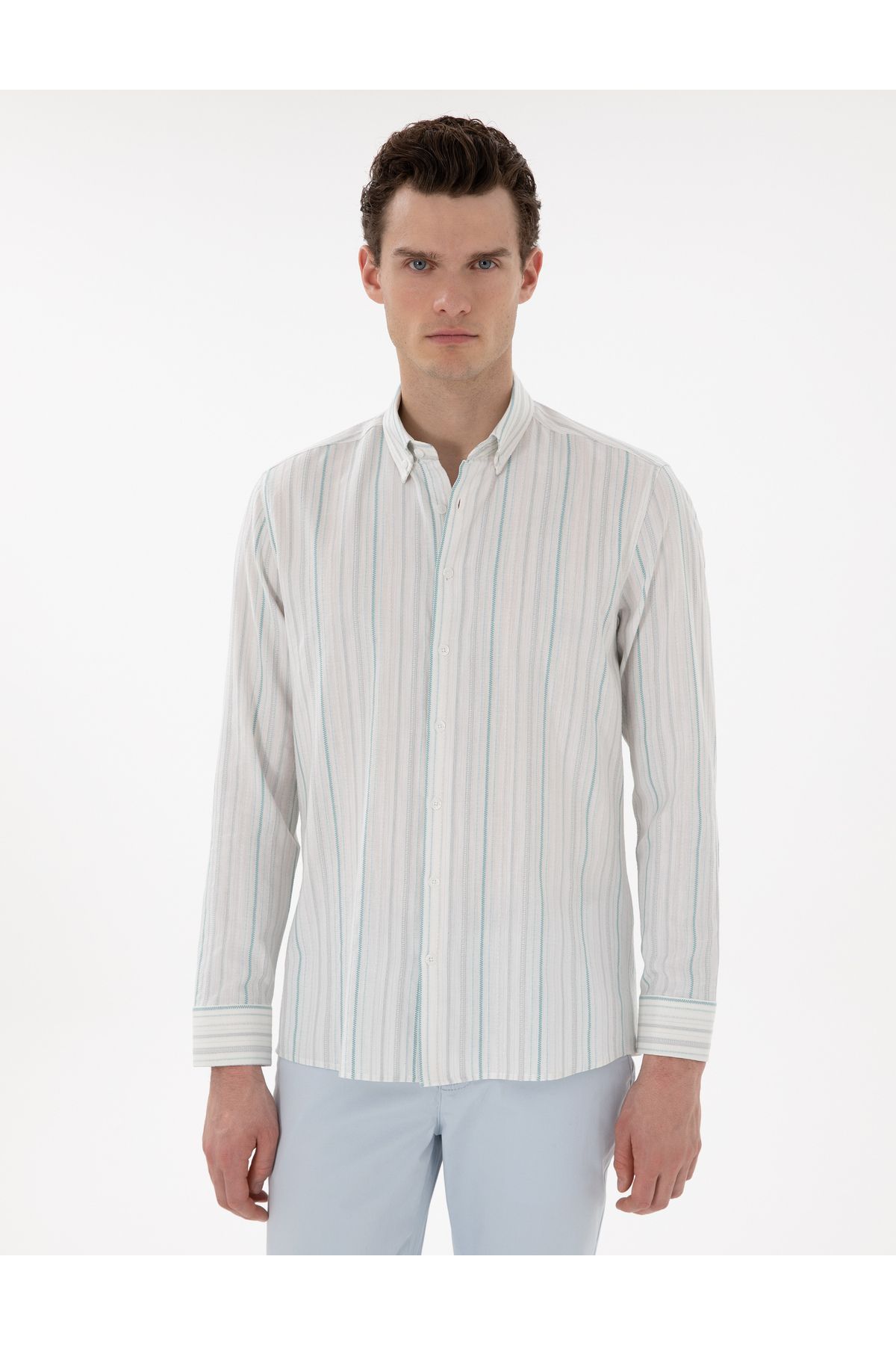 پیراهن آستین بلند Mint Regular Fit 50305058-VR152 Pierre Cardin