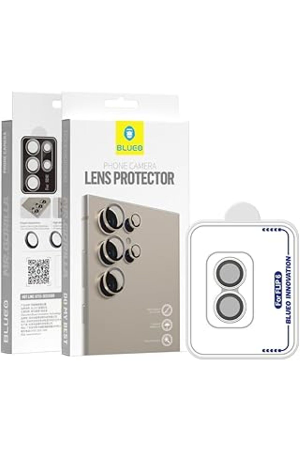 Pazarcan Blueo Samsung Flip 6 Gri/Silver Lens Koruyucu (Silver)