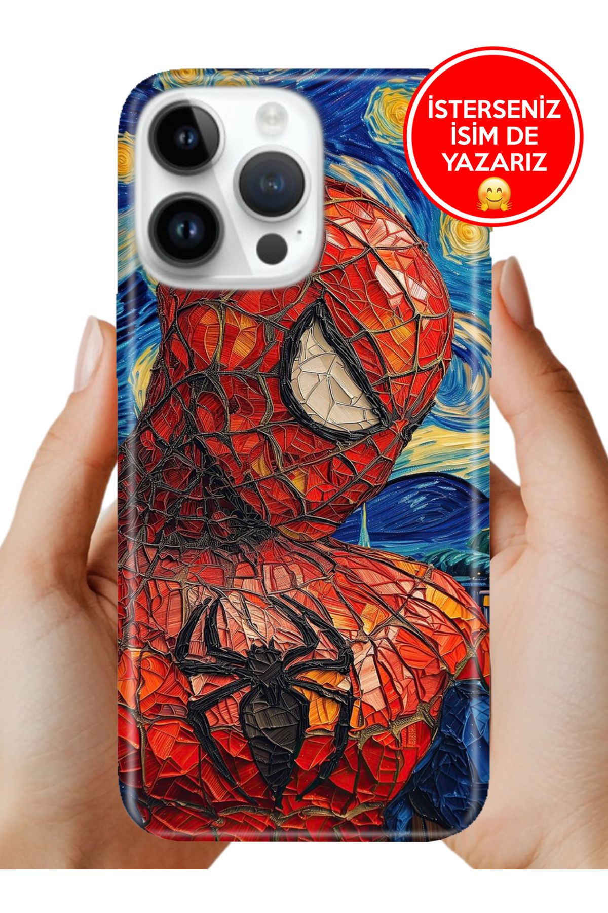 Cekuonline iPhone 15 Pro 6.1" Kılıf Tam Rubber Esnek Silikon Full Koruma Spider777