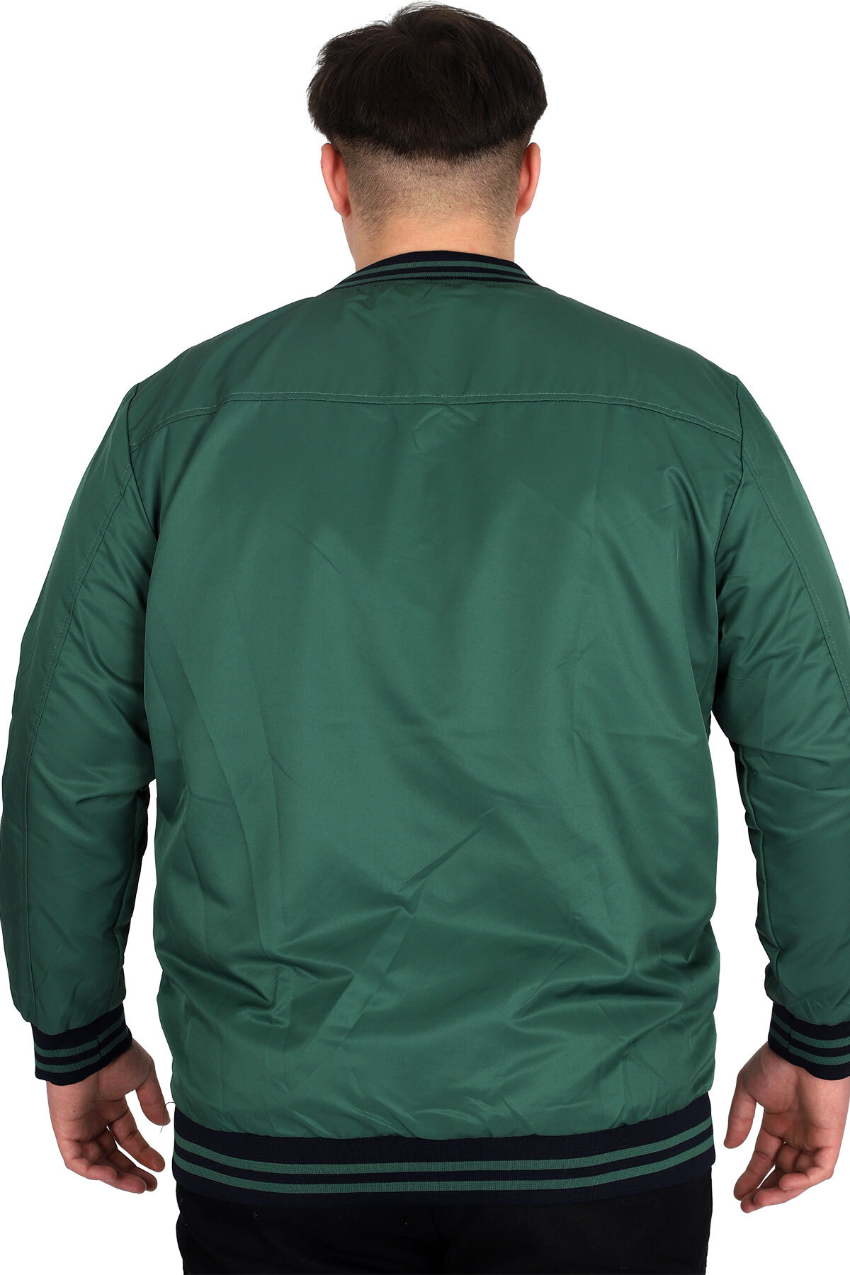 ModeXL Mode XL Büyük Beden Erkek Çift Taraflı Mont 23652 Lacivert-Yeşil görsel 4