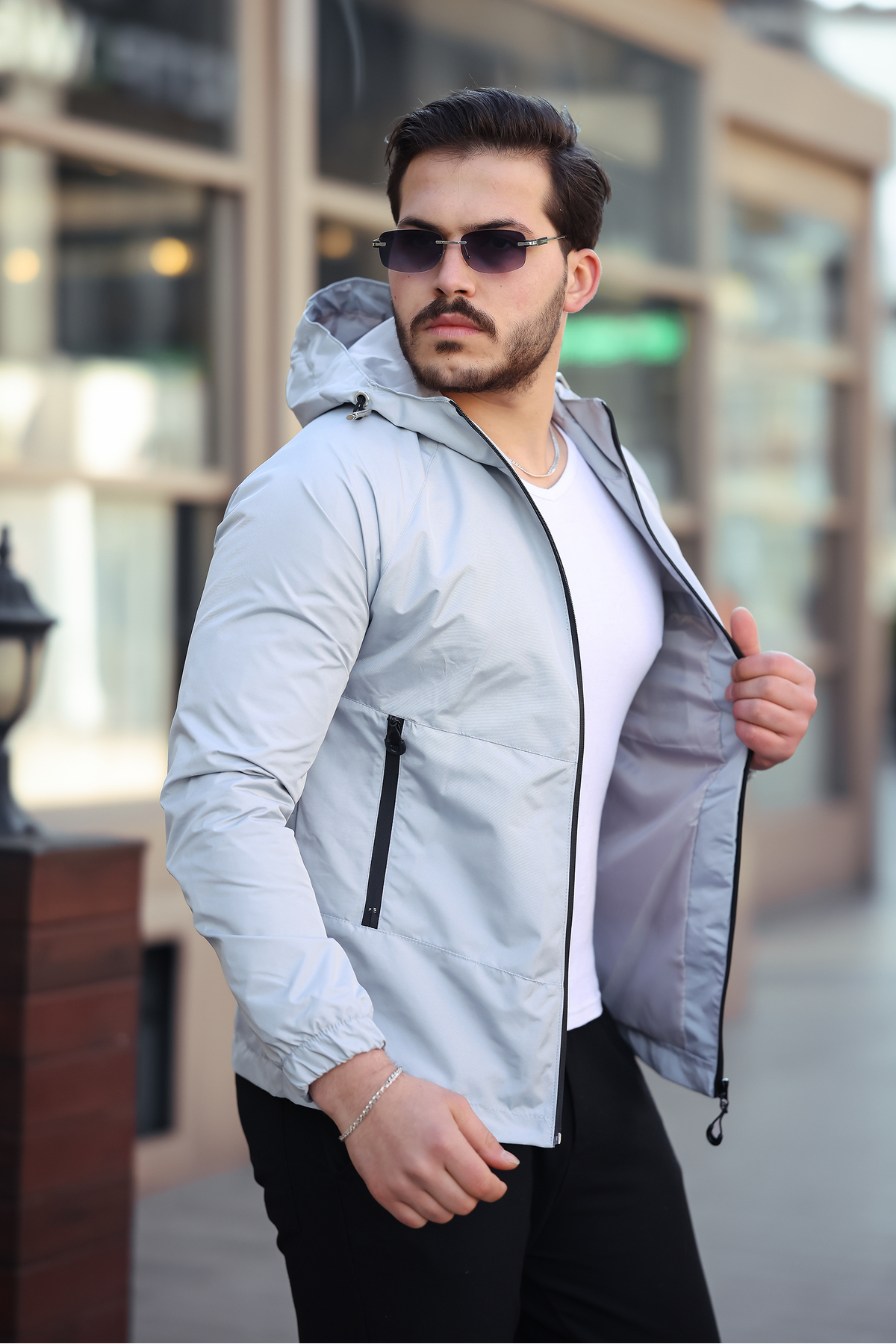 ژاکت فصلی جدید WATER & WINDPROOF WATER & WINDPROOF RAINCOAT — خاکستری SM RAINCOAT — تصویر 3 از 4