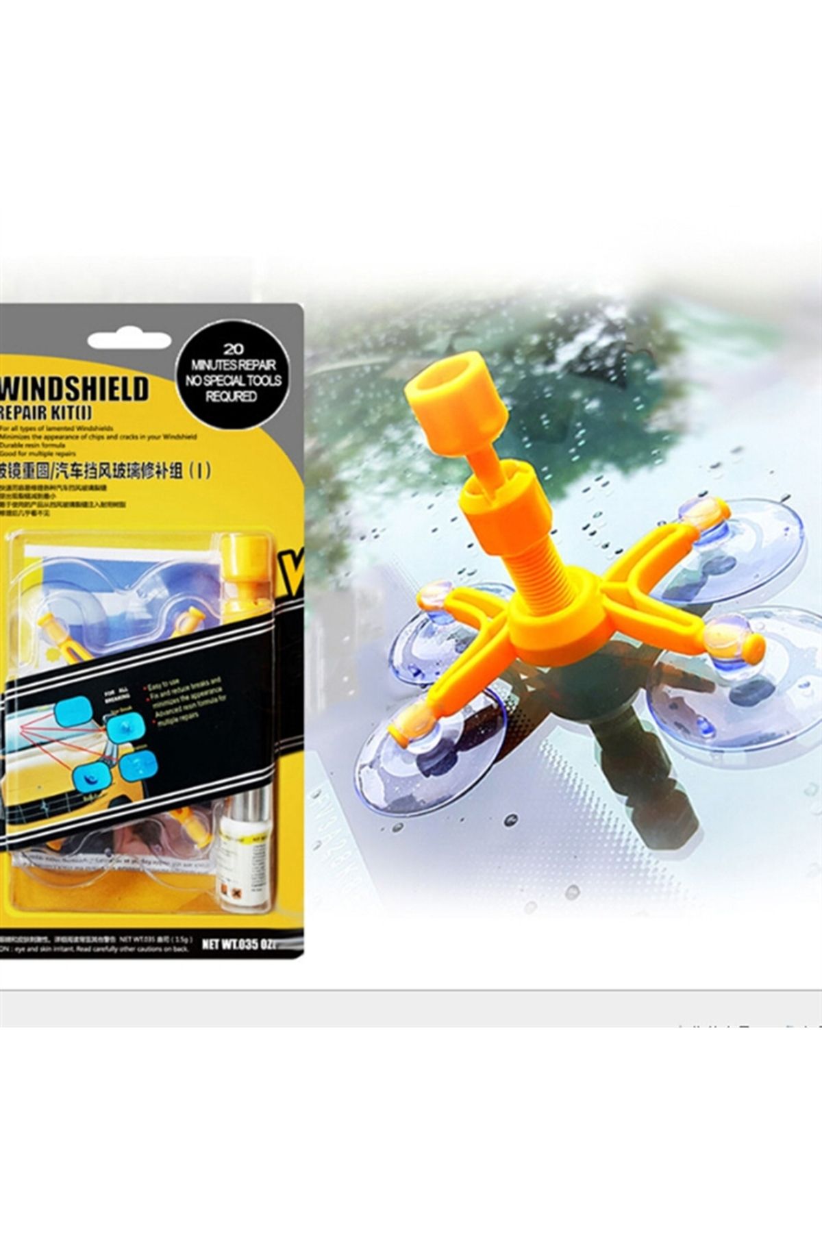 Choice-Windshield Repair Kit Quick Fix Car Cracked Glass Windscreen Resin Sealer DIY Auto Window Screen ... 1