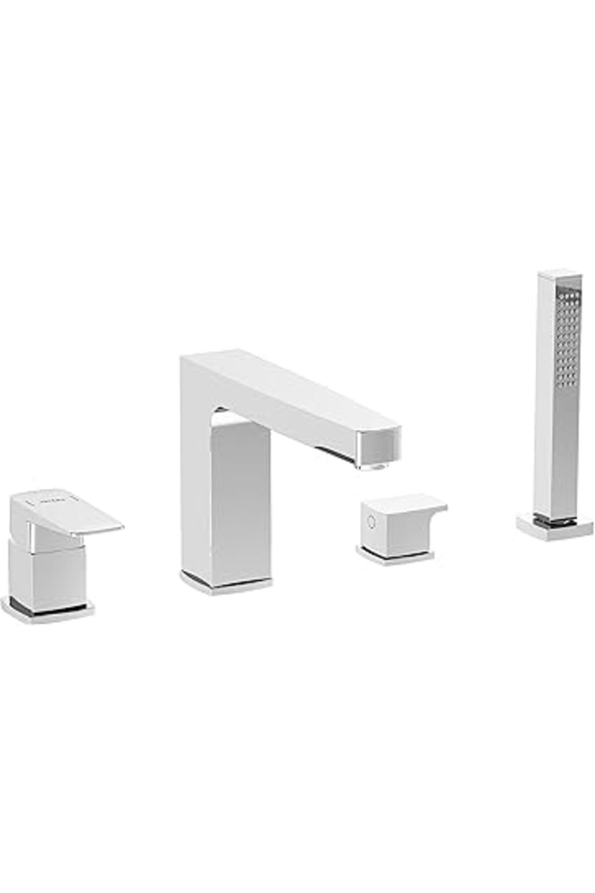 TBSProjects Vitra Root Square A42757 Küvet Bataryası, 4 Delikli, Krom