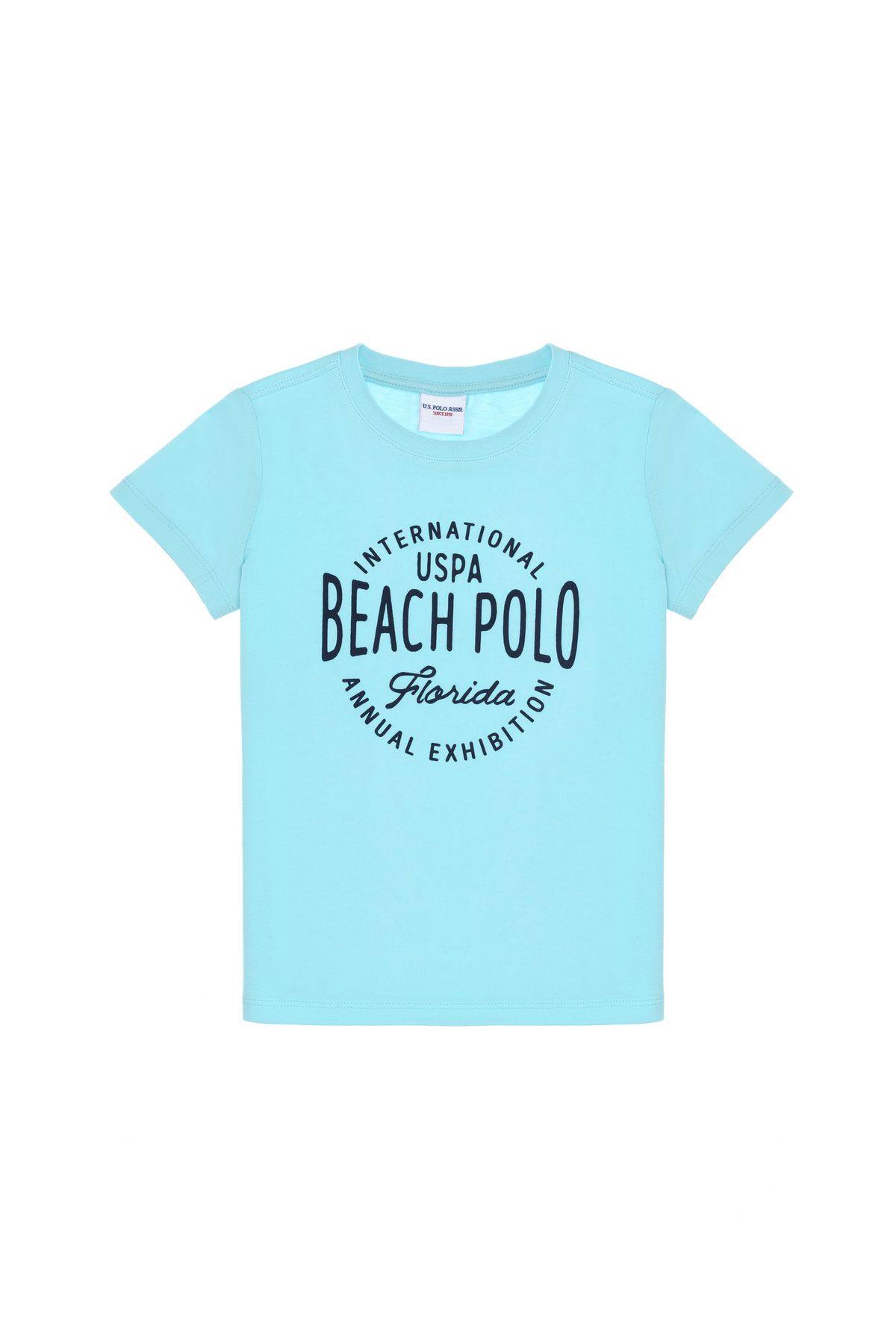 تی شرت یقه آکوا پسرانه 50307129-vr007 U.S. Polo Assn.