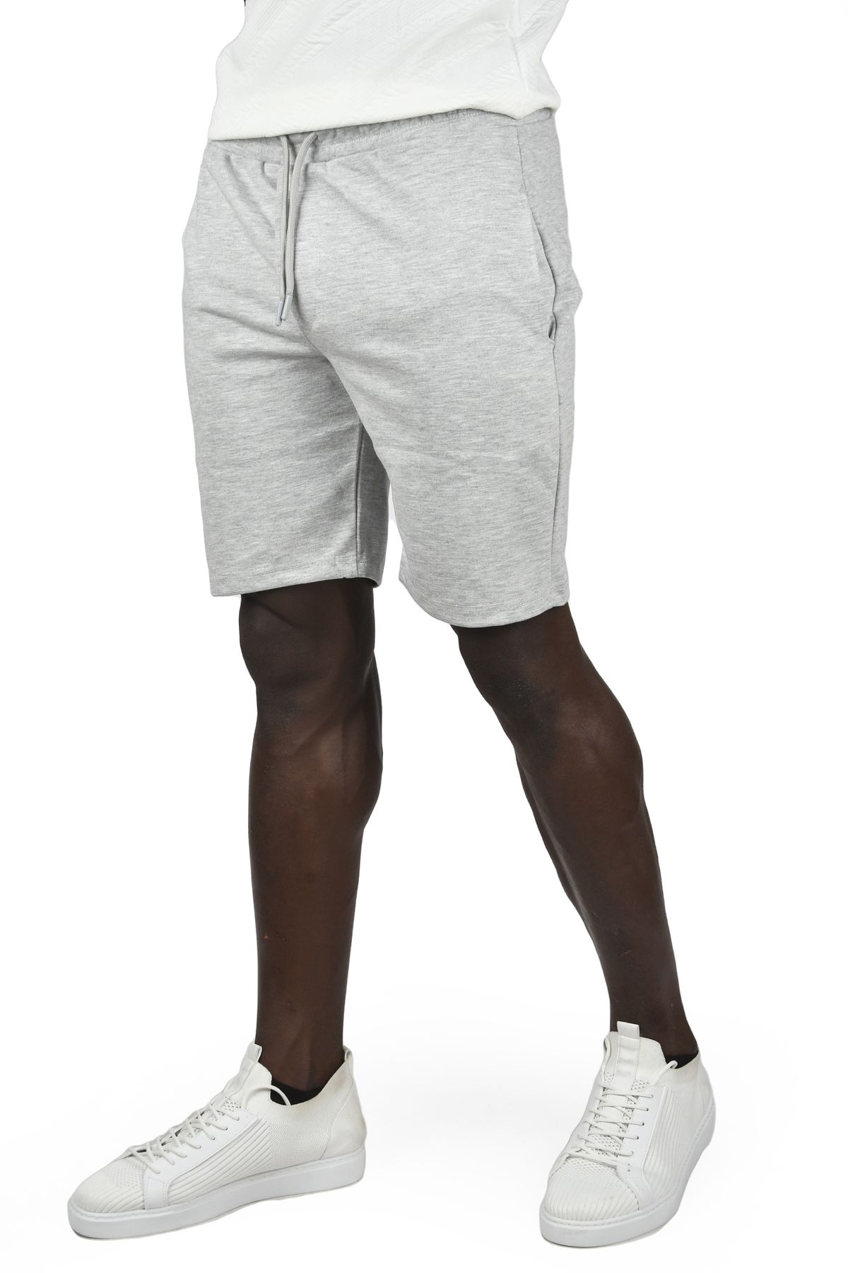 Rizz up-Gray Lycra Men's Combed Cotton Shorts - Slim Fit, Elastic Waist, Lace-up2402391 2