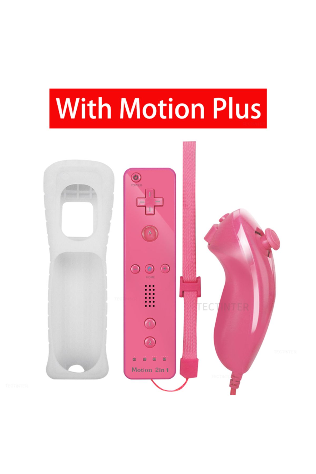 TECTINTER-PP مع MP 1 زوج جهاز تحكم عن بعد متوافق مع وحدة تحكم Nintendo Wii اللاسلكية وحدة تحكم الألعاب Nunchuck عن بعد 1