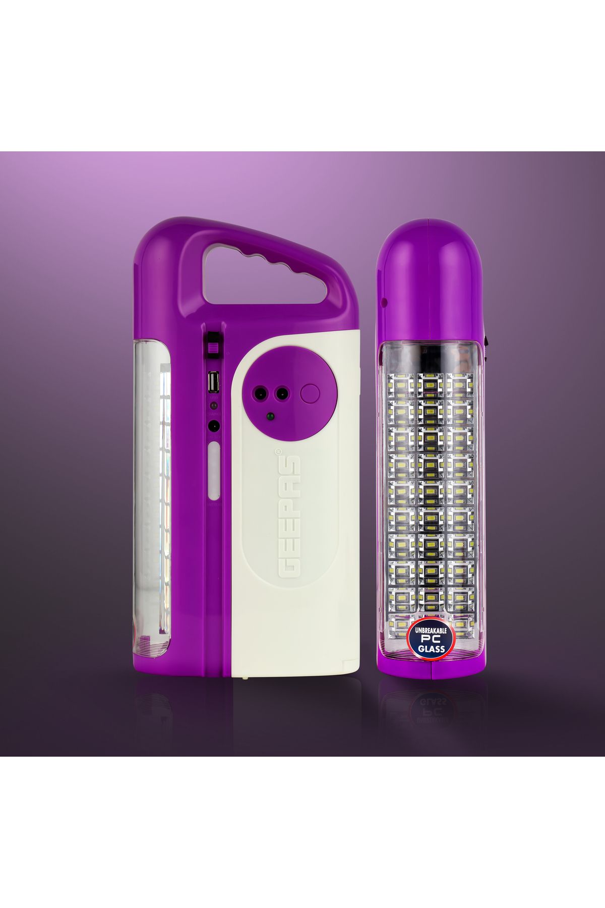Geepas-Rechargeable LED Lantern with LED Bulb and Solar Panel | USB Mobile Charging|100 Hours Working 5