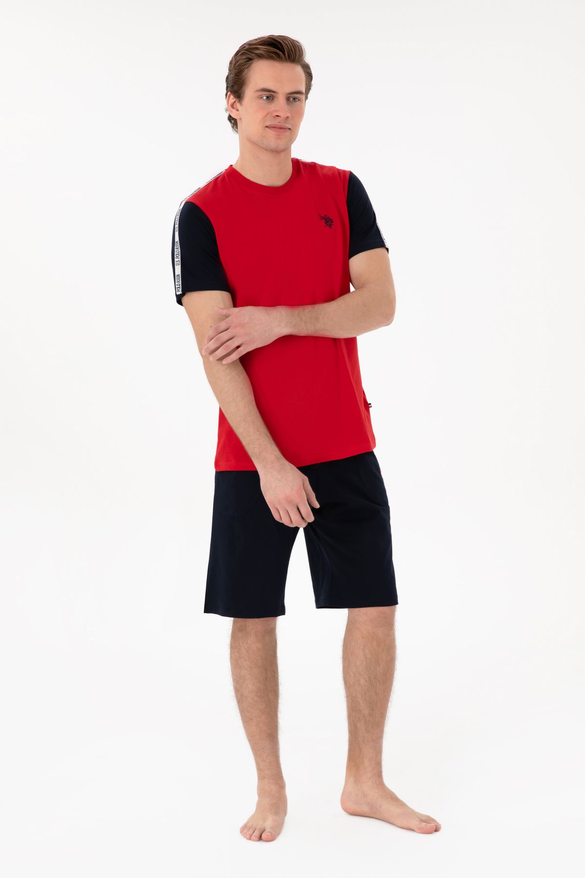 ست پیژامه قرمز یقه خدمه مردانه 50309495-vr030 U.S. Polo Assn.