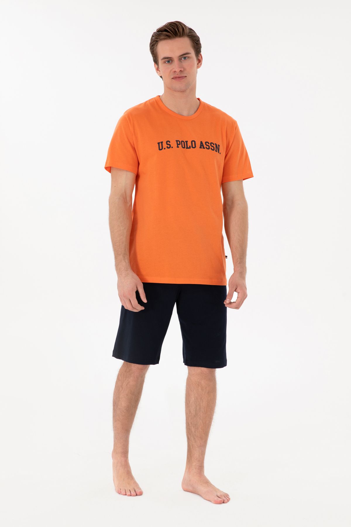U.S. Polo Assn.-Men's Crew Neck Orange Pajama Set 50309163 -Vr051 4