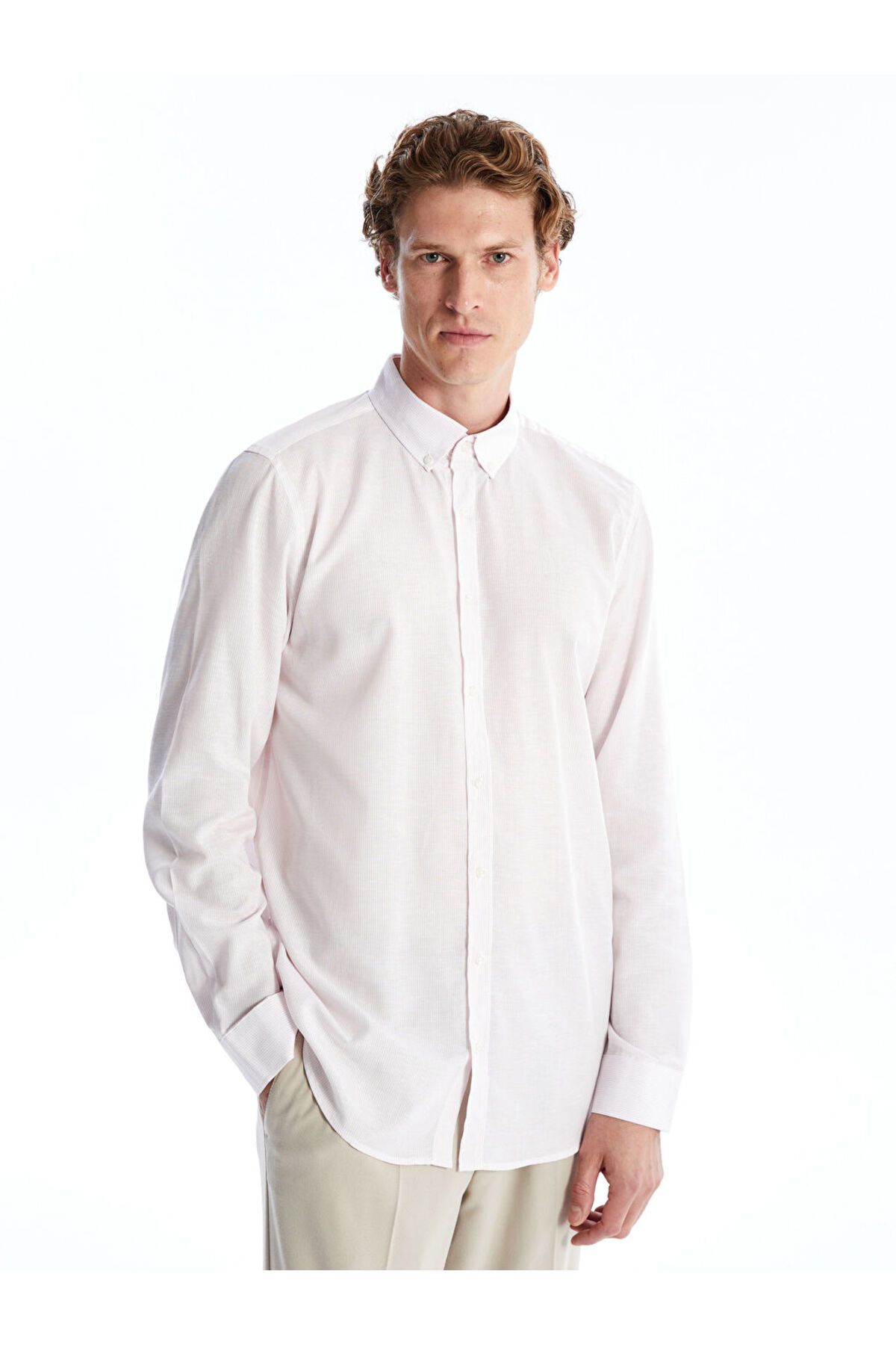 LC Waikiki LCW Slim Fit Uzun Kollu Çizgili Poplin Erkek Gömlek