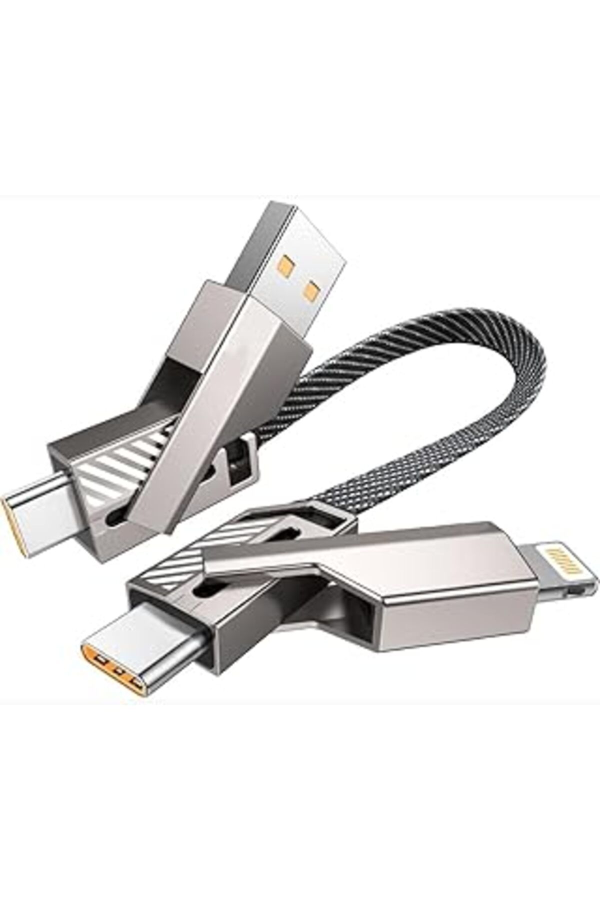 jupiter global bazaar Shaza 4In1 65W Usb-Type C Ve Lightning Örgülü Şarj Ve Data Kablosu