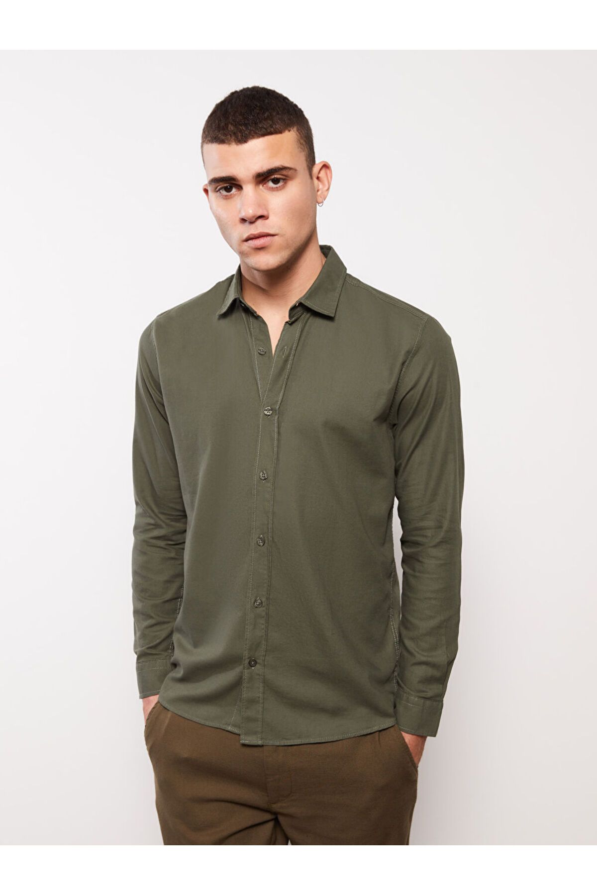 LC Waikiki Yeni Sezon Slim Fit Uzun Kollu Gabardin Erkek Gomlek - S31460Z8
