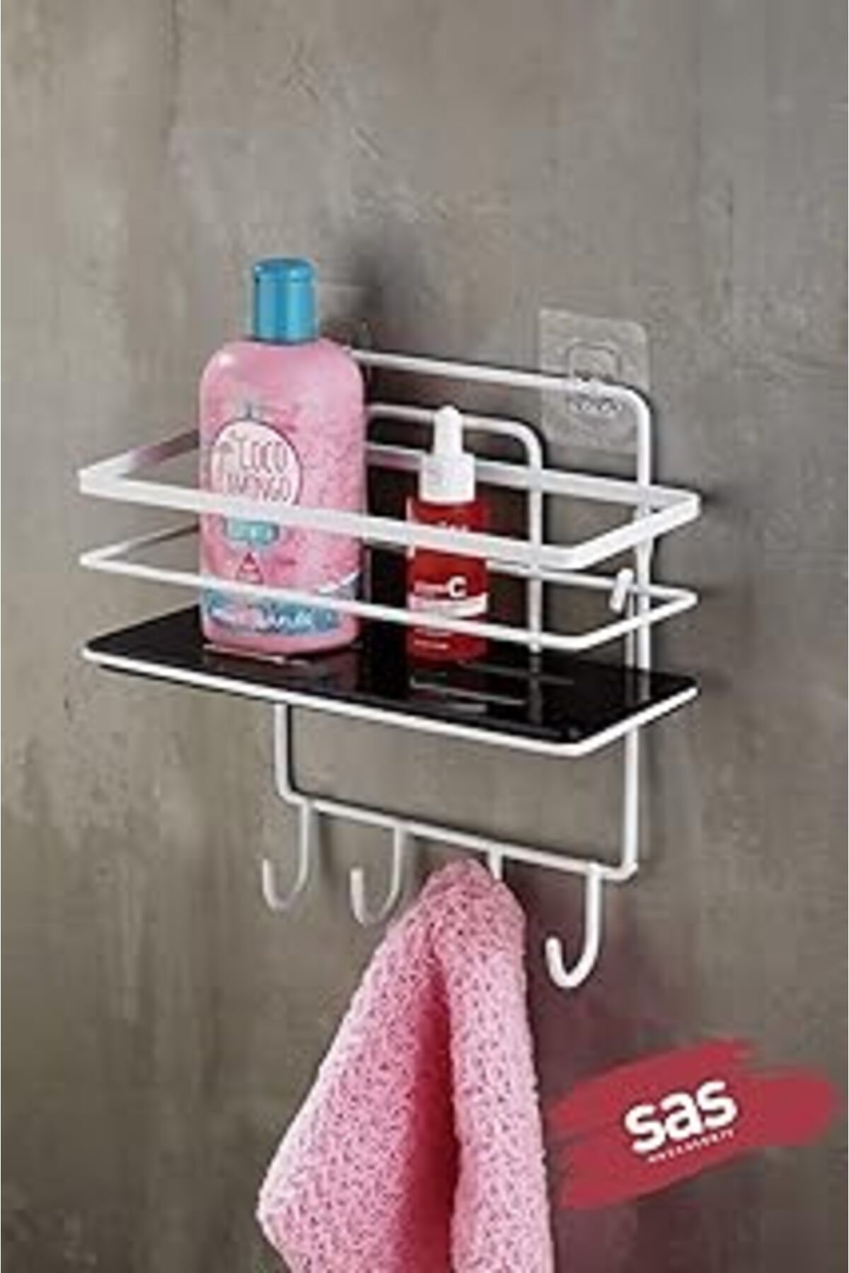 Hepta Collection Sas Haus İki Katlı Krom Banyo Süngerlik Şampuanlık Lüx