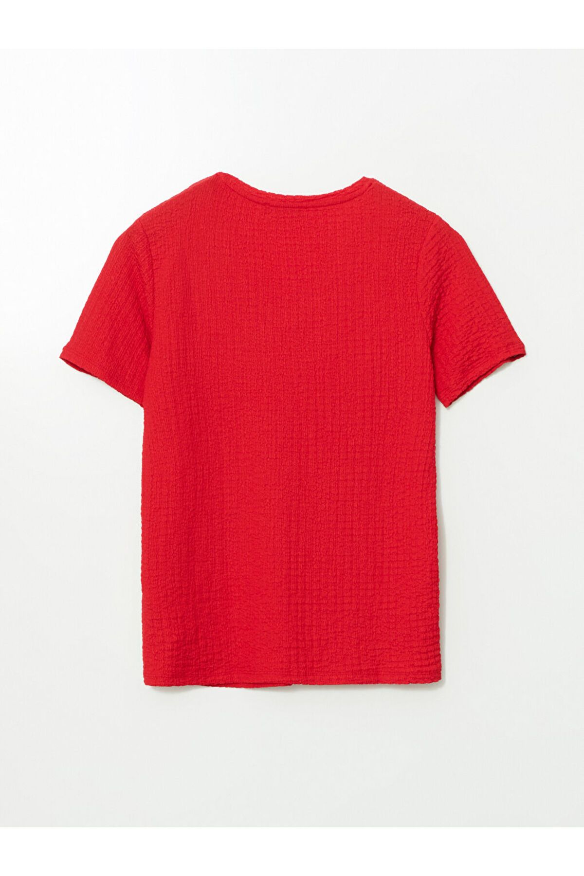 LC Waikiki-New Season V-Neck Textured Women's T-Shirt - S5Fp60Z8 6