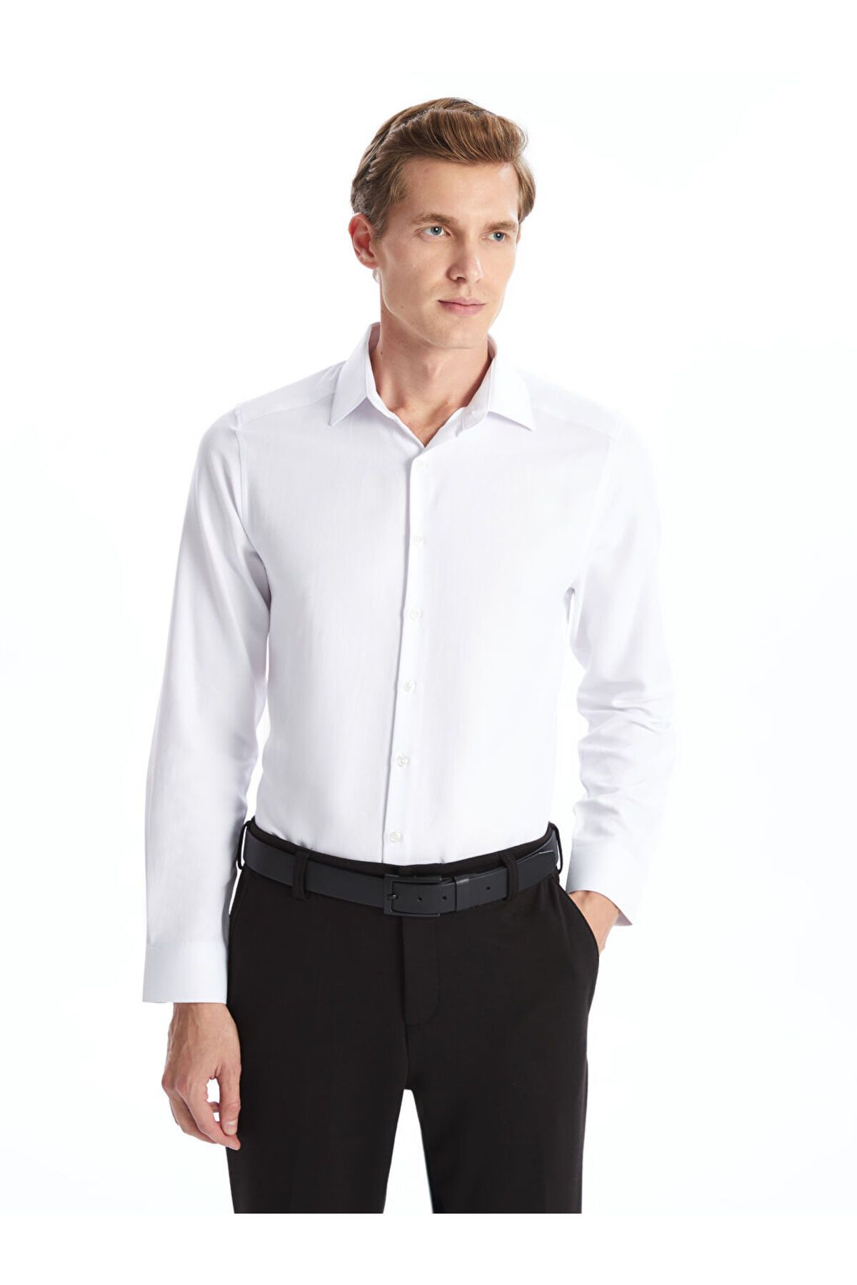 LC Waikiki LCW Slim Fit Uzun Kollu Armürlü Erkek Dokulu Gömlek