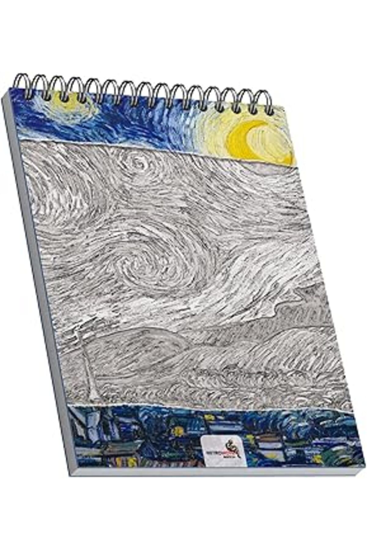 Mu Art Retronote The Starry Night, Van Gogh 1889, A4 Eskiz Defter I, Çizgisiz, 50 Sayfa, 100 Gram, Beyaz R
