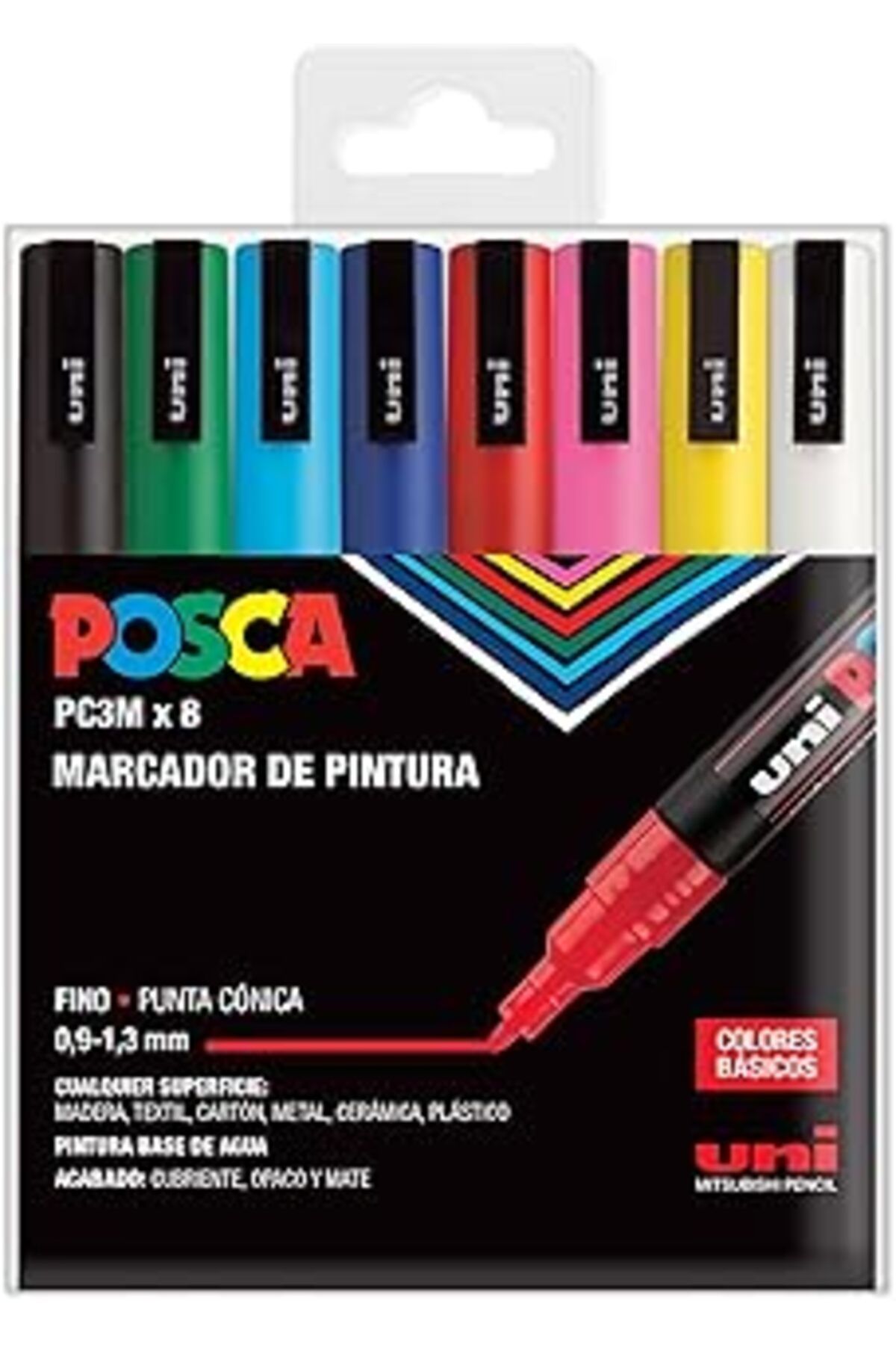 Pazarcan Posca Uni Set Pc 3M Basic - 8 Keçeli Kalem, A-1