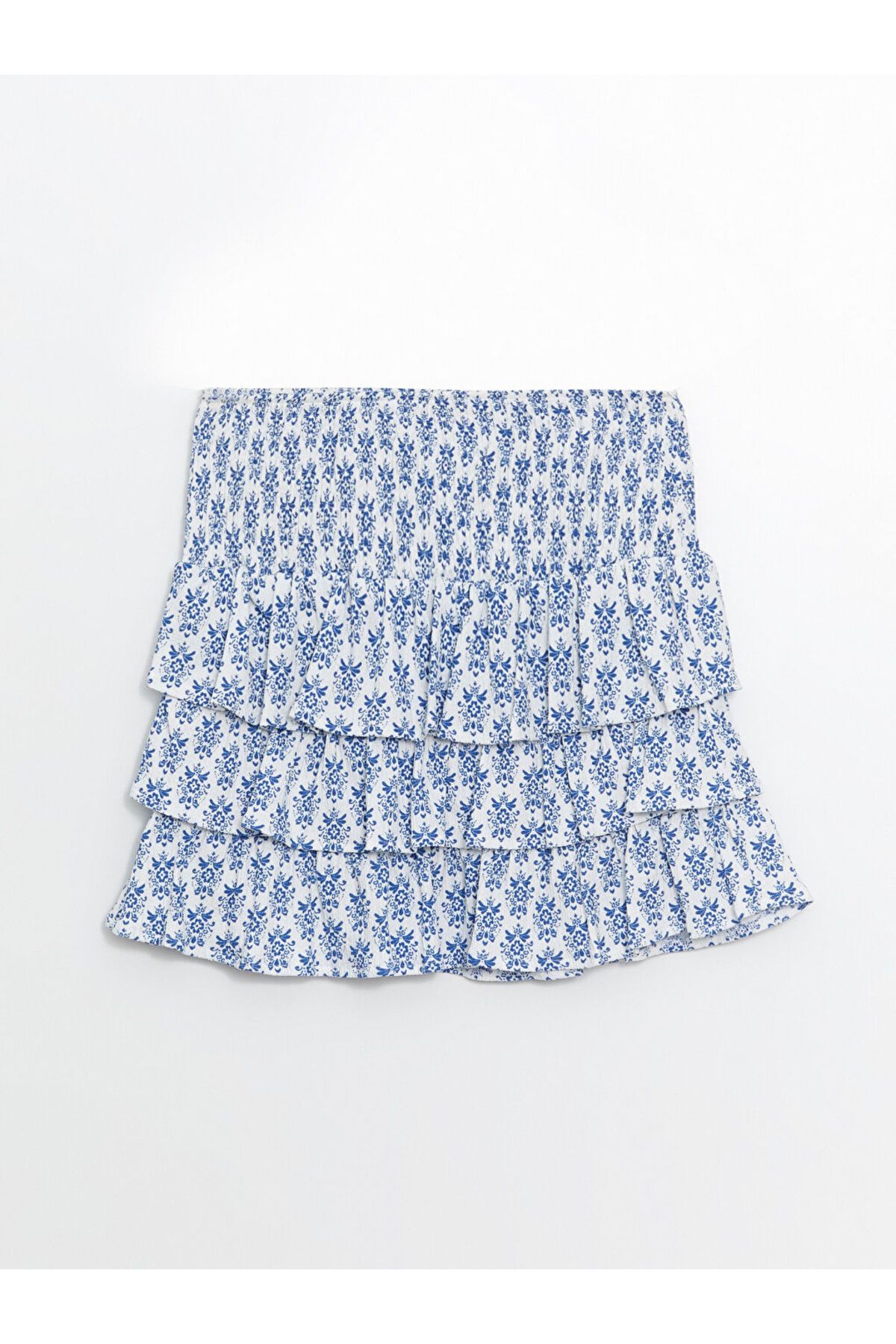 LC Waikiki-Lcw Women's Skirt with Elastic Waist and Patterned Ruffle Detail Fast Fashion 6
