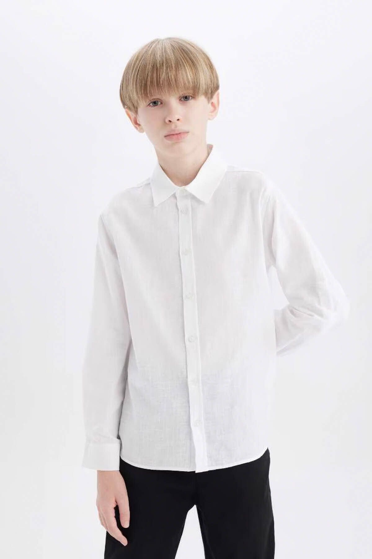DeFacto-White Boy's Shirt W3236A6/Wt34 2