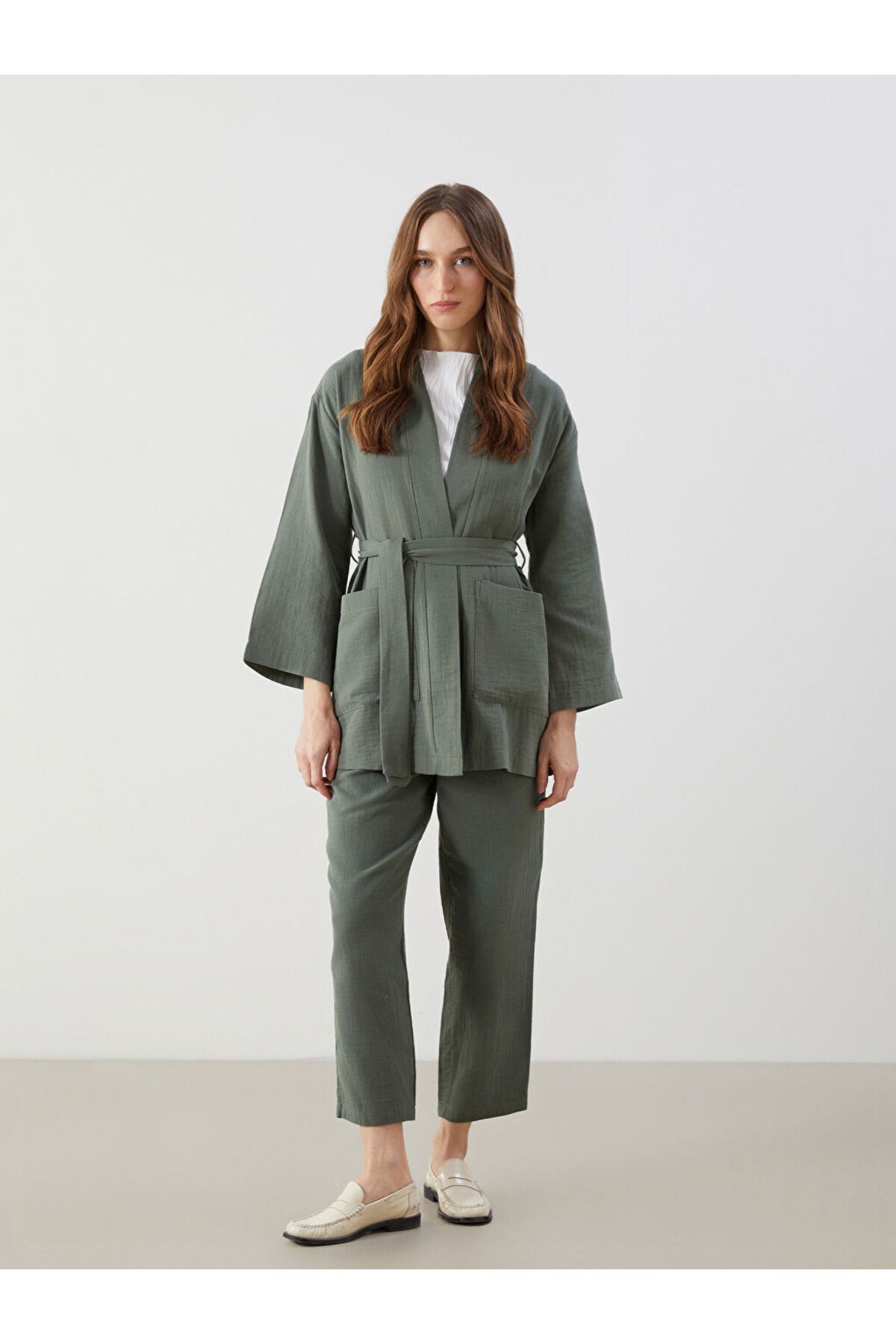 LC Waikiki Yeni Sezon Beli Lastikli Duz Muslin Kadin Pantolon - S5LN03Z8
