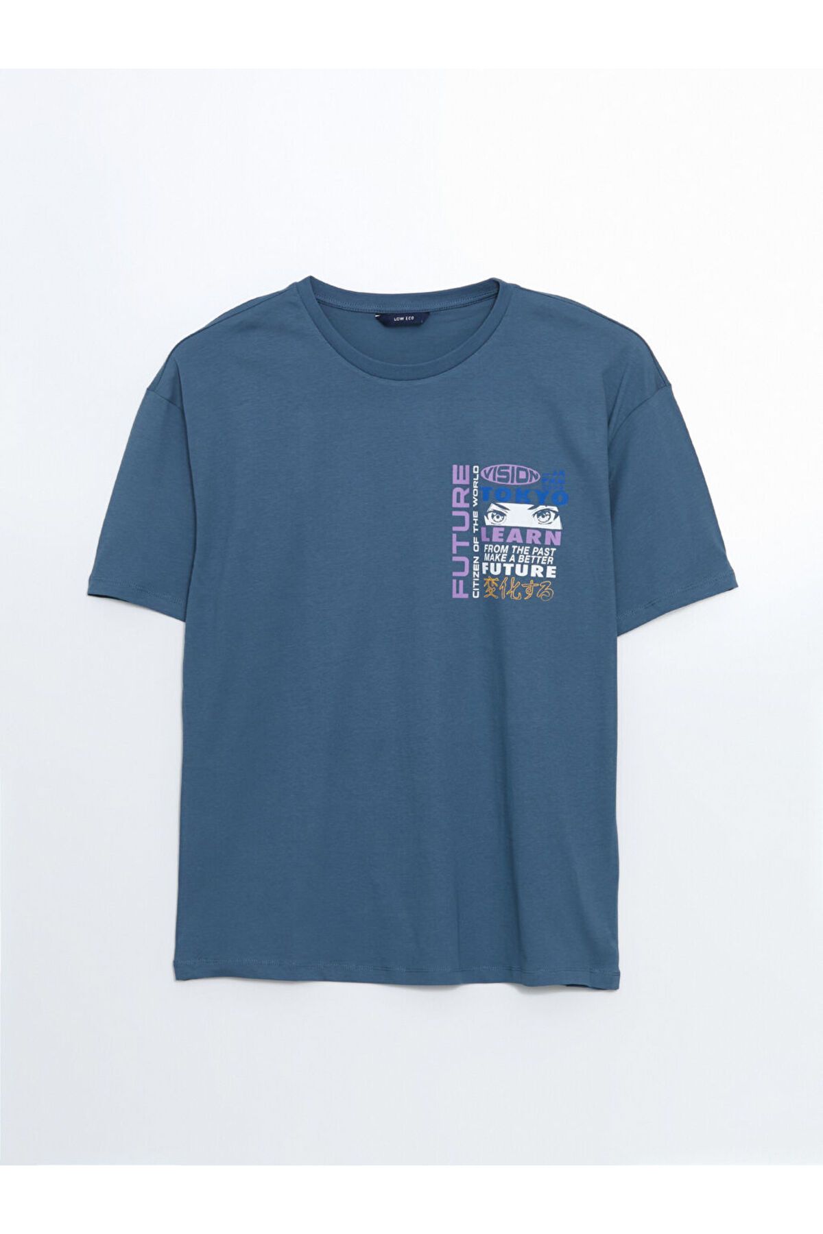 LC Waikiki-New Season Crew Neck Κοντό μανίκι εμπριμέ χτενισμένο βαμβακερό ανδρικό Tisort - S5HP87Z8 5